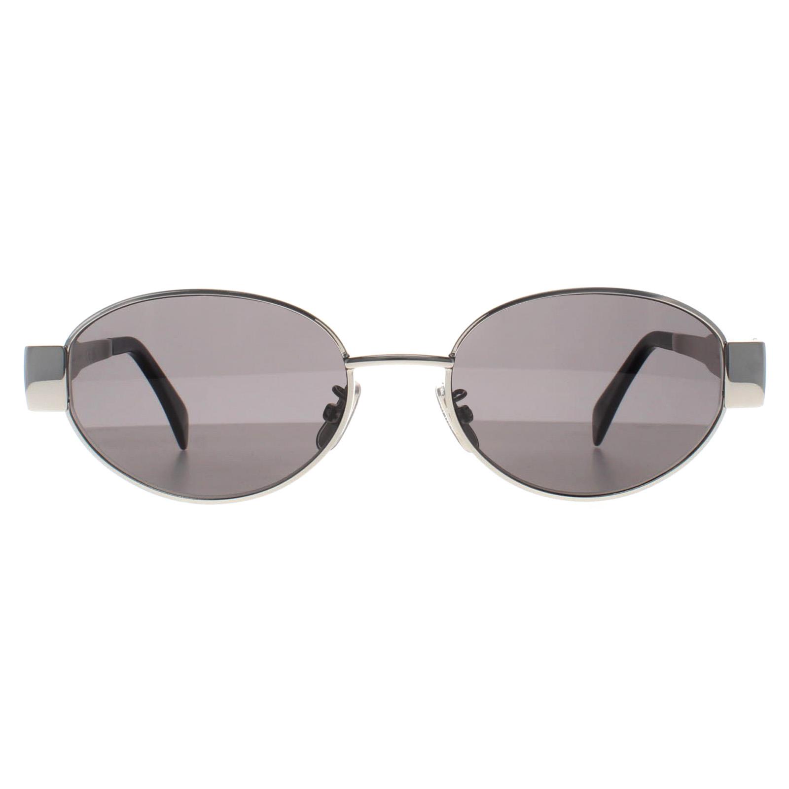 Celine Sunglasses Metal Triomphe CL40235U 16A Shiny Palladium