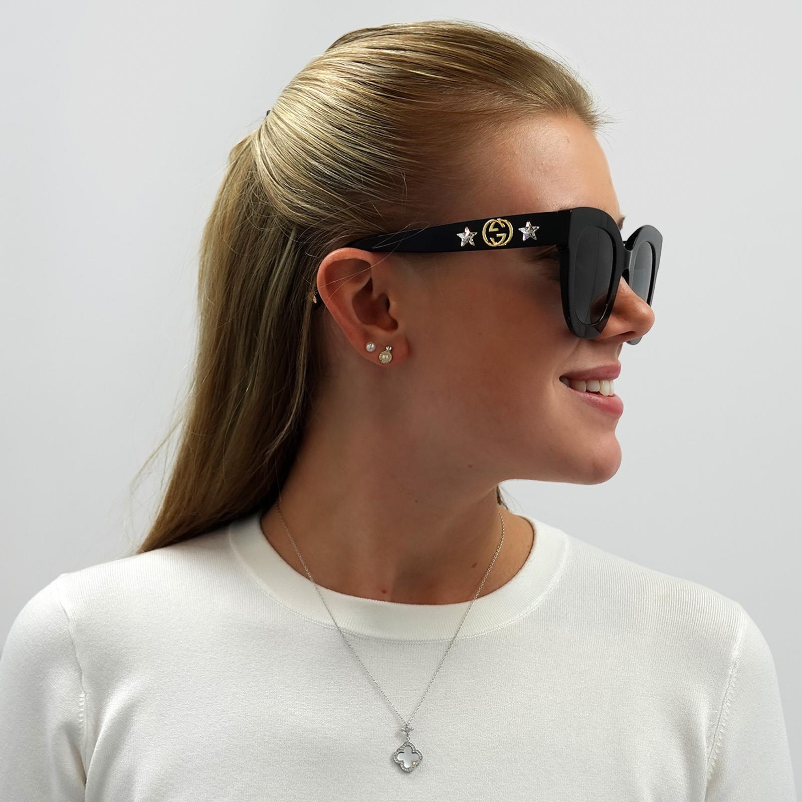 Gucci Sunglasses GG0208S 001 Black Gray Gradient | eBay