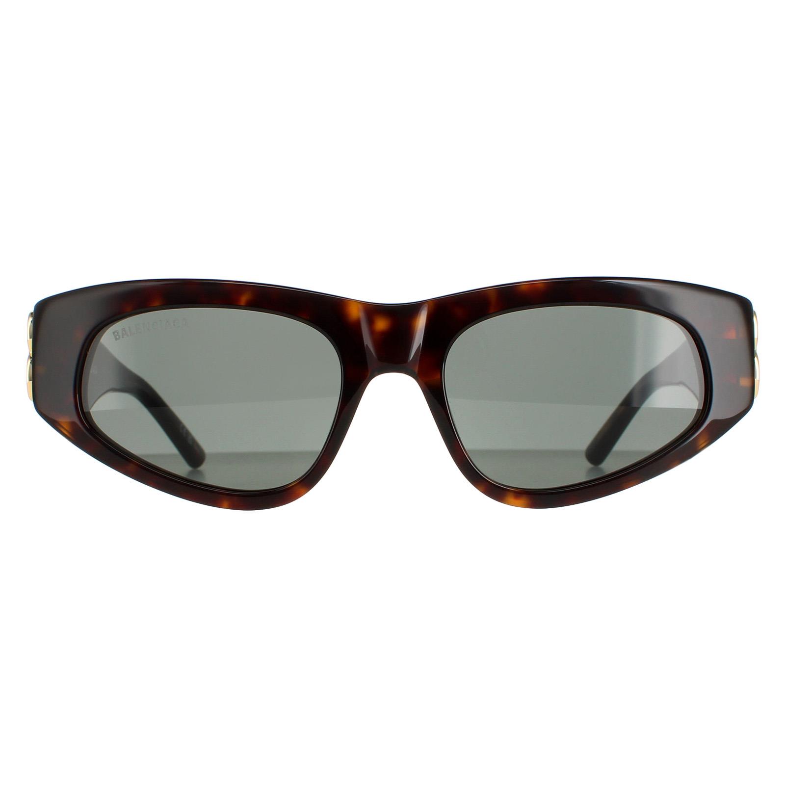 NEW Balenciaga BB0095S 002 Havana Brown Gold Green Oval Unisex Sunglasses Balenciaga® BB0095S Oval Sunglasses - EuroOptica main image 2
