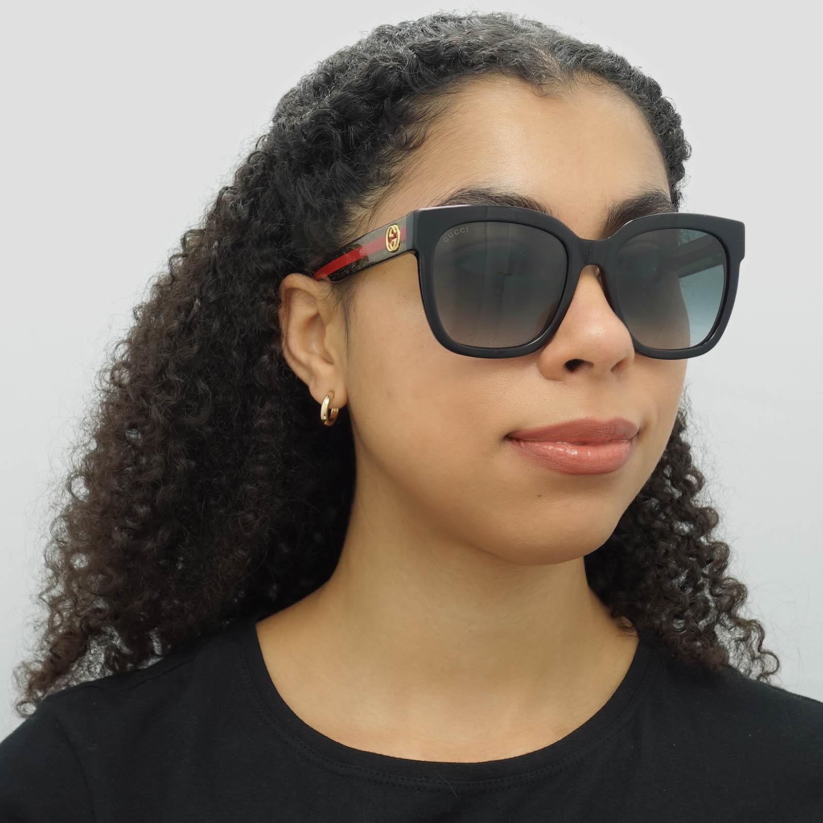Gucci Sunglasses GG0034SN 002 Black With Green and Red  display picture 1