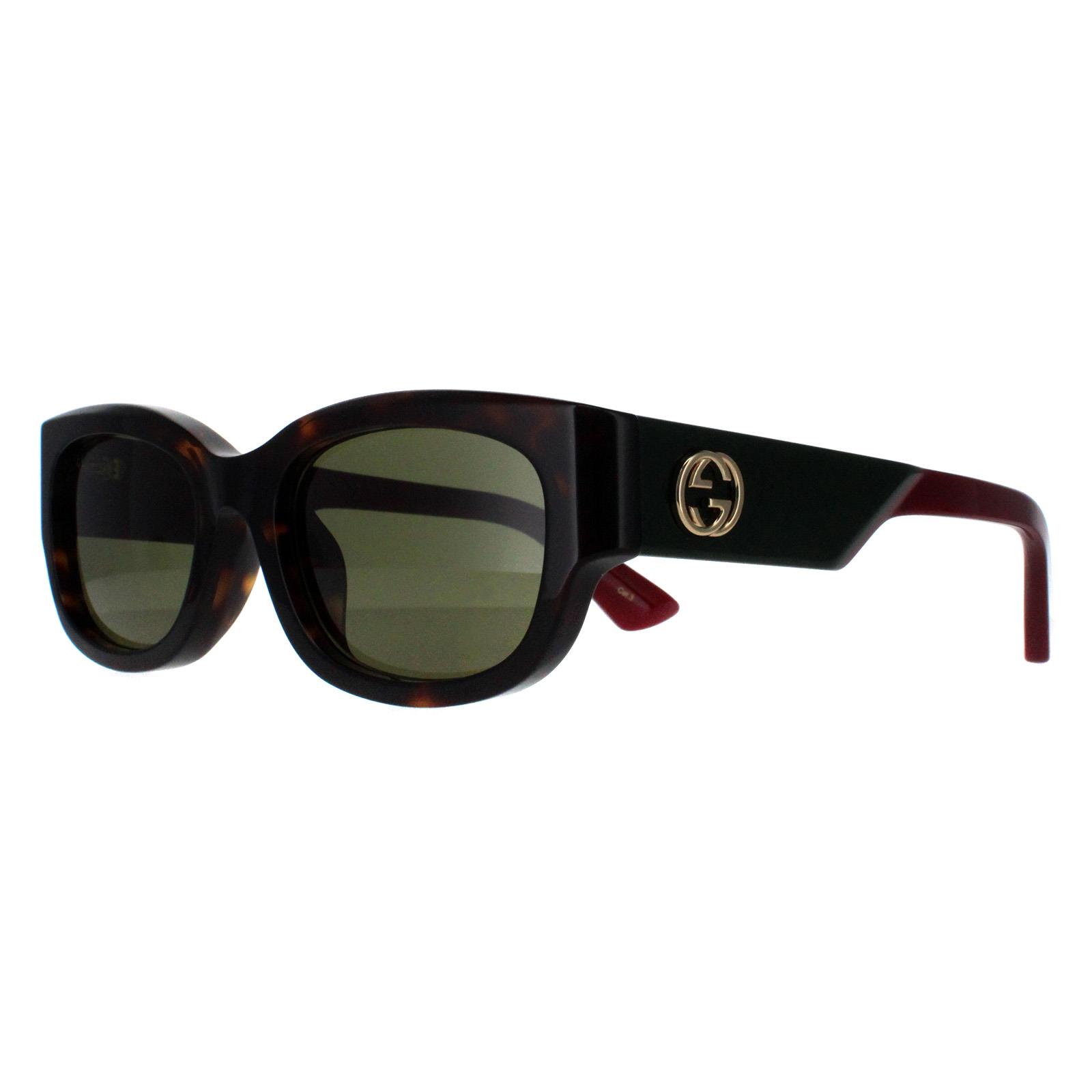 Gucci Sunglasses GG1667SK 002 Havana with Green and Red 