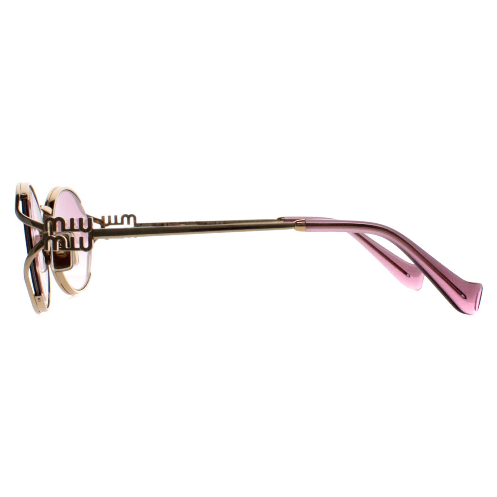 Miu Miu Sunglasses MU52YS 5AK06S Gold Brown Gradient Violet 