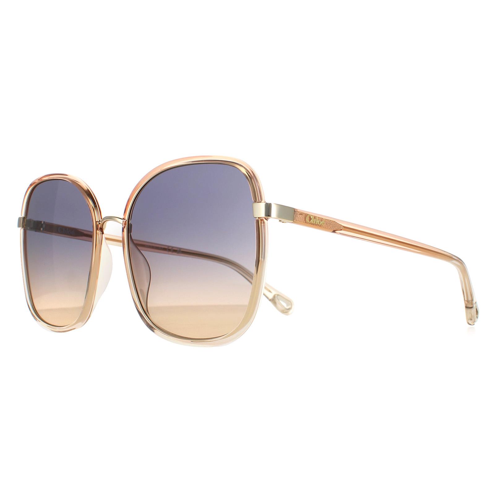 Chloe Sunglasses CH0031S Franky 004 Orange Crystal Fade Gold