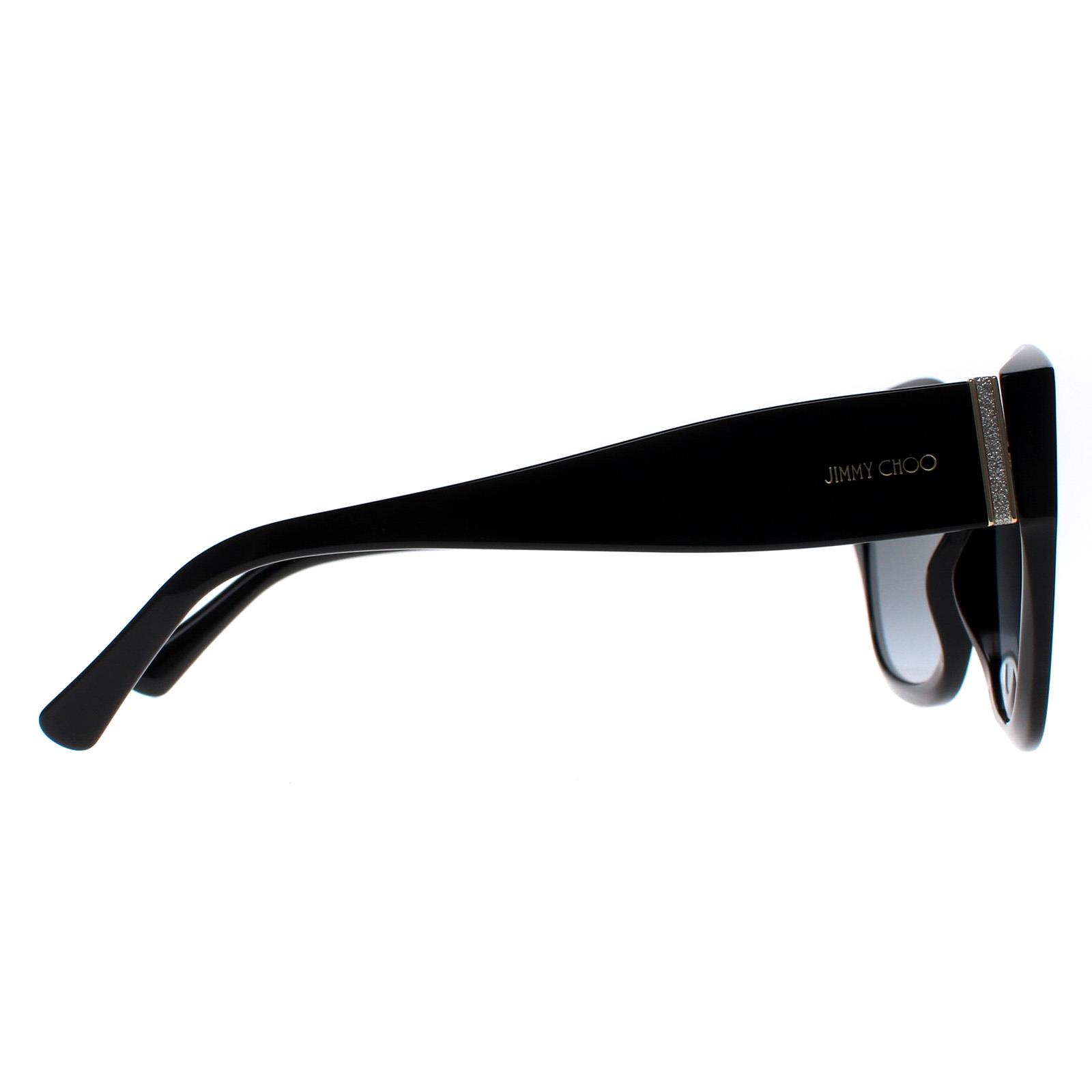 Jimmy Choo Sunglasses,  Black Leela/s JIMMY CHOO Leela Black Square Frame Sunglasses with Glitter  main image 4