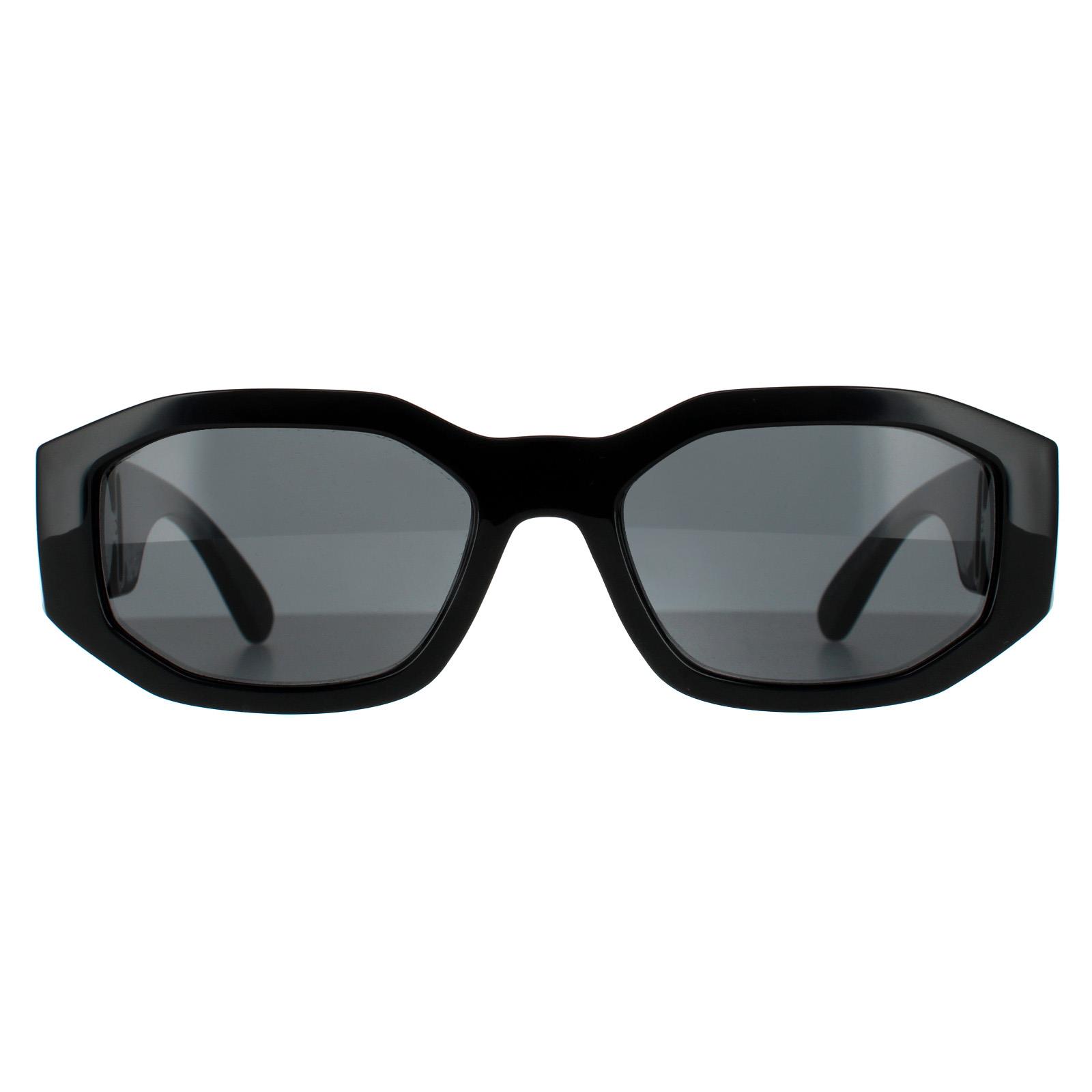 Versace NIB VE4361 GB1/87 Black frames gray lens w/case Mens/Women Sunglasses** Versace VE4461 Sunglasses in Black Dark Grey Gold - Cool Frames main image 4