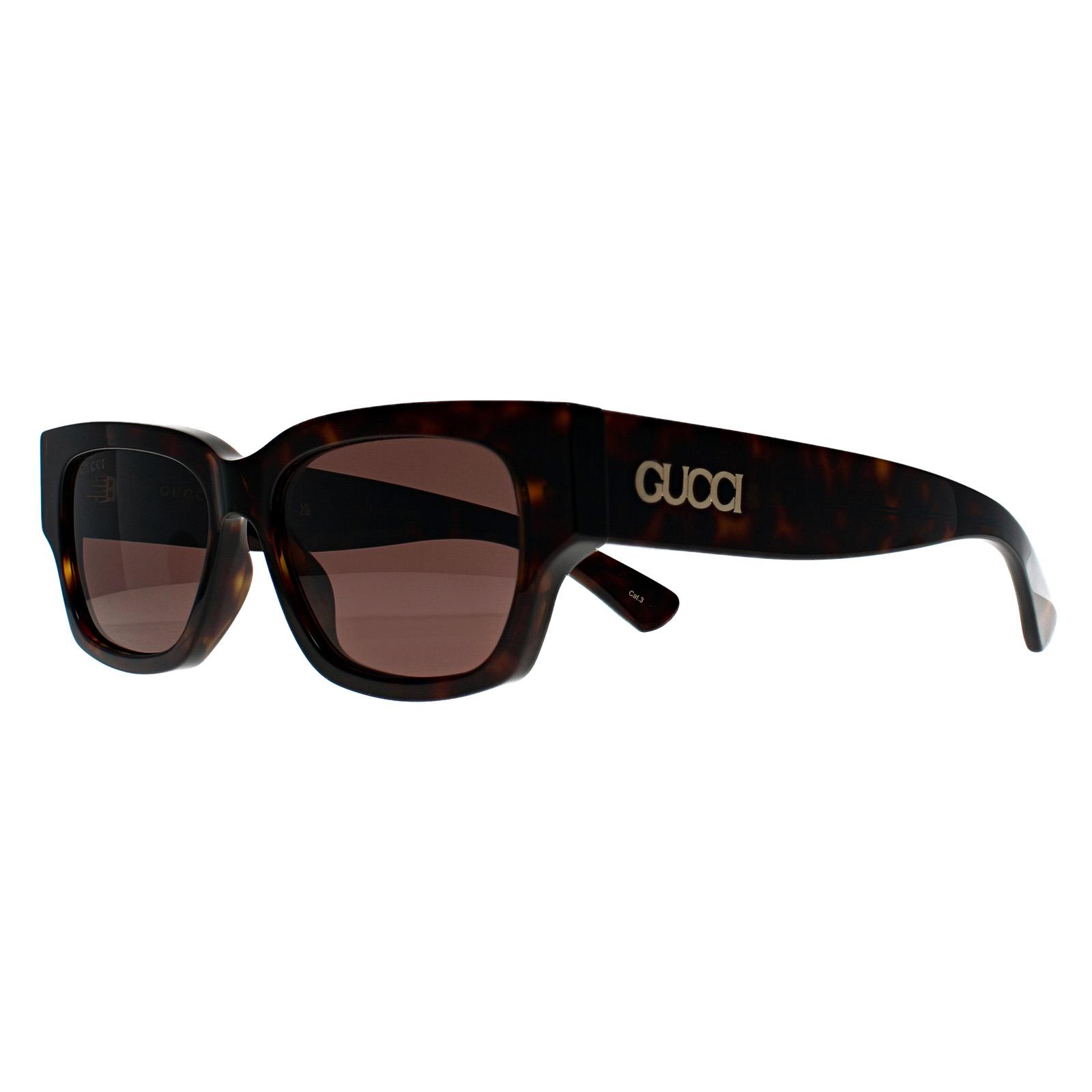 Gucci GG1794S 002 Sunglasses Dark Havana Square Frame, Brown Lenses Gucci NEW GUCCI GG1794S 002 UNISEX HAVANA BROWN SUNGLASSES  main image 4
