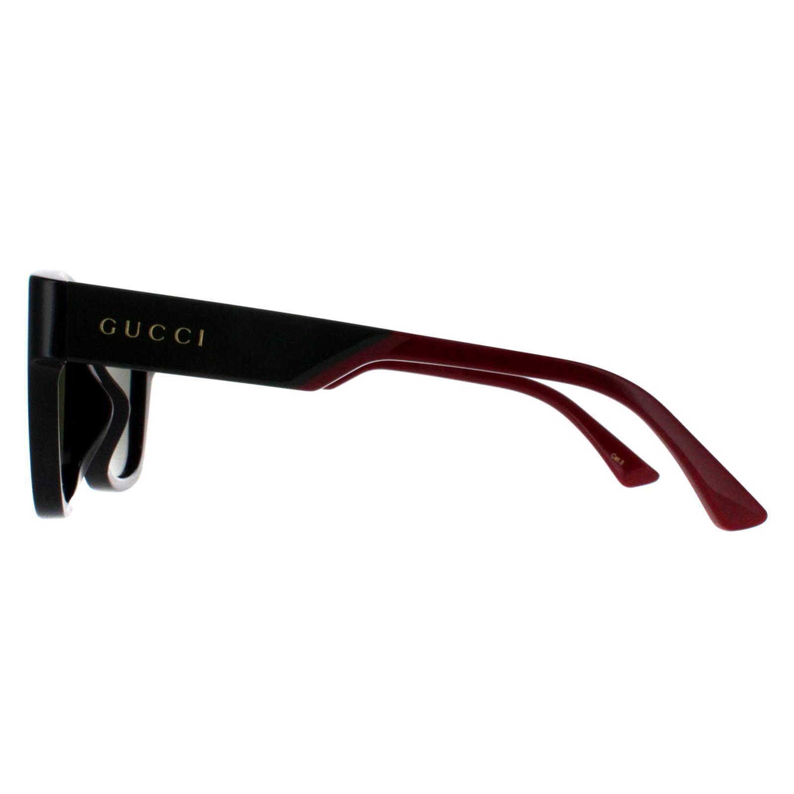 NEW Gucci GG1670SK 005 Black Red Green Square Unisex Sunglasses Sunglasses Gucci GG1670SK - Mia Burton main image 4
