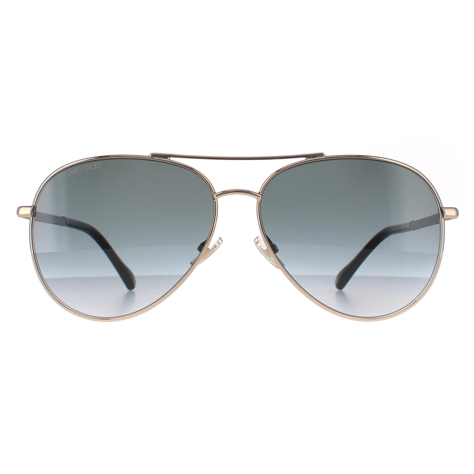 Jimmy Choo Sunglasses DEVAN/S RHL 9O Gold Black Dark Gray Gradient