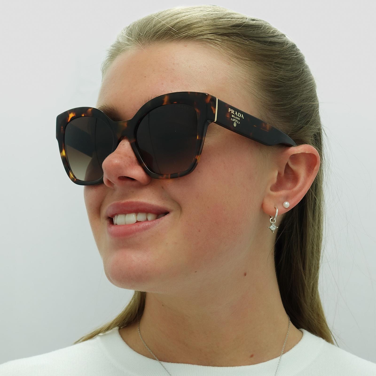 Prada PR17ZSF VAU6S1 Sunglasses Brown Tortoise 54 18 140 READ PRADA Brown Square Sunglasses for Women for sale | eBay main image 4