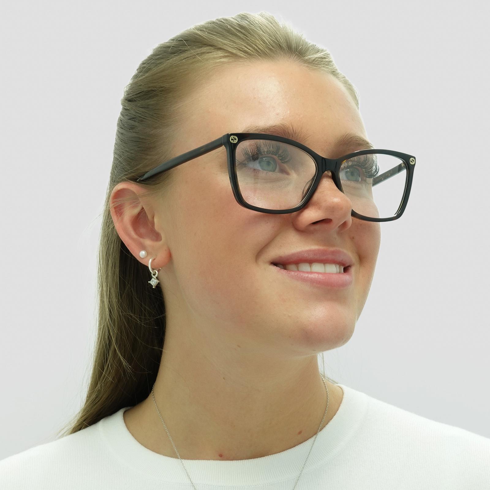 Gucci Eyeglasses GG0025O 002 Dark Havana Women | eBay display picture 2