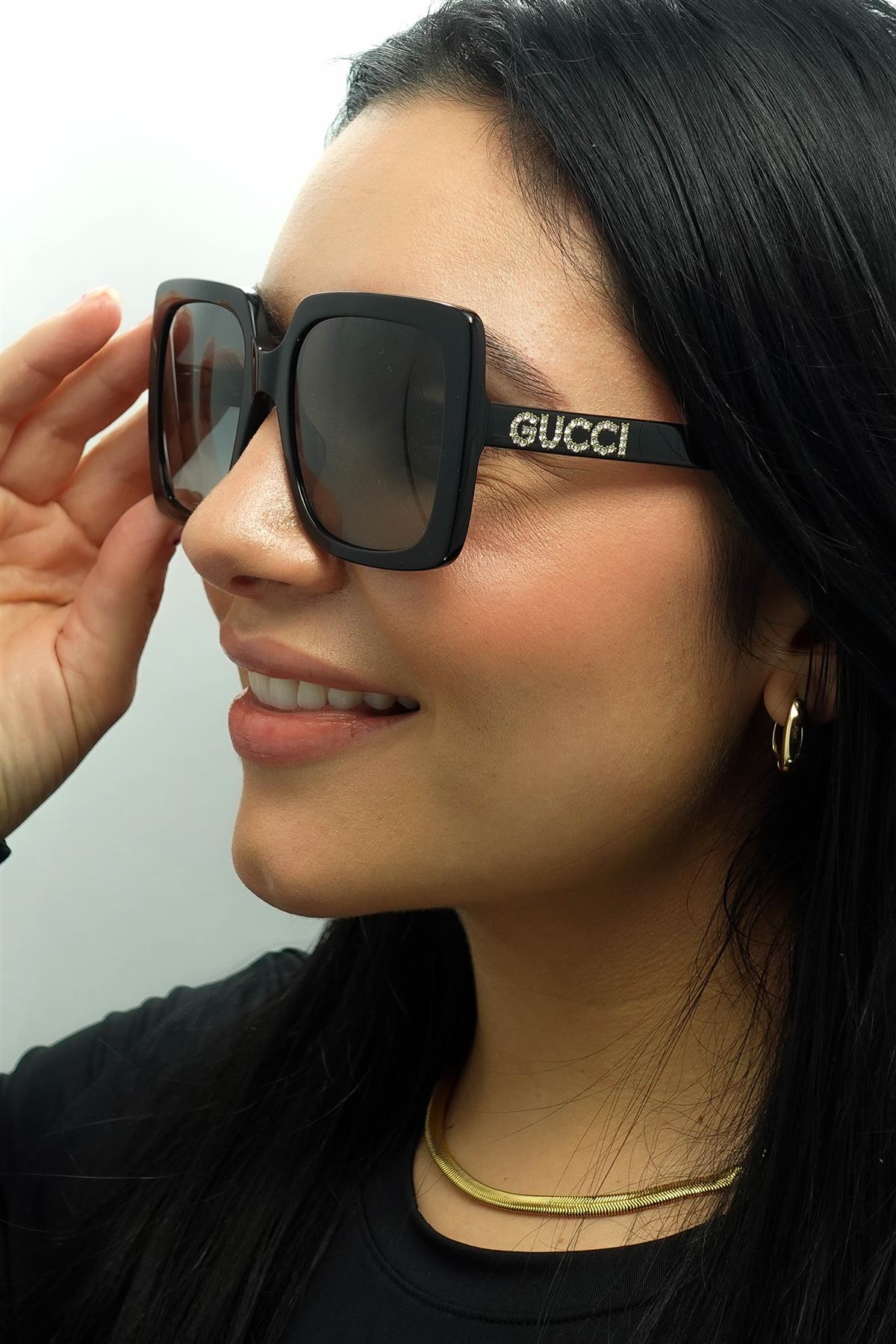 Gucci Sunglasses GG0418S 001 Black Gray Gradient | eBay display picture 3