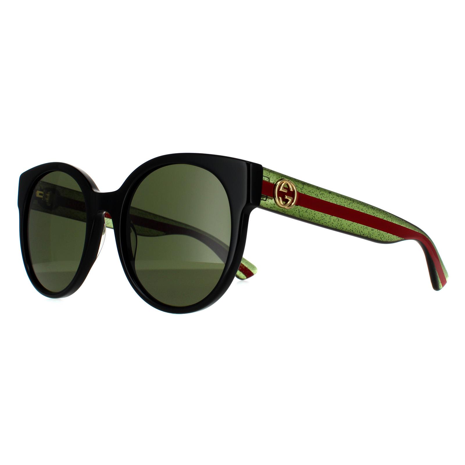 Gucci Sunglasses GG0035SN 002 Black With Green and Red  display picture 1