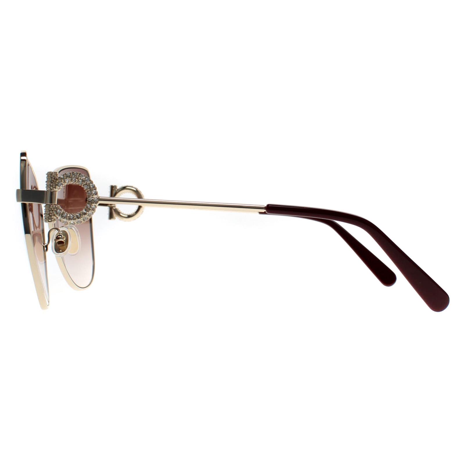 Ferragamo Crystal Gancini Sunglasses SF296SR 703 Gold/Maroon 60mm SALVATORE FERRAGAMO SF296SR 703 main image 4
