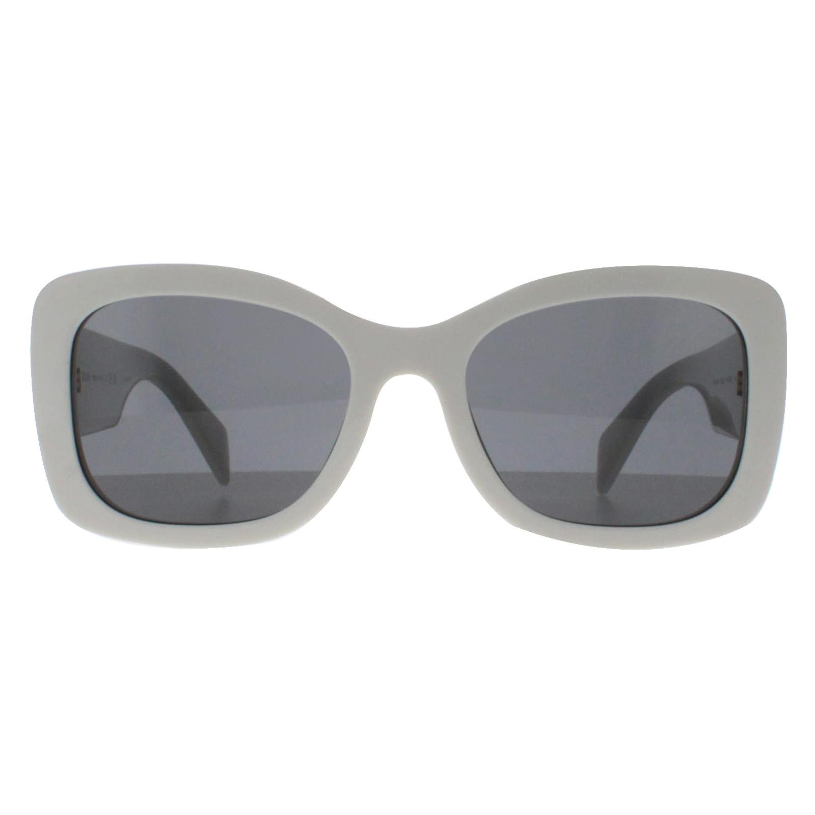 Prada Sunglasses PRA08S 1425S0 Talc Dark Gray | eBay