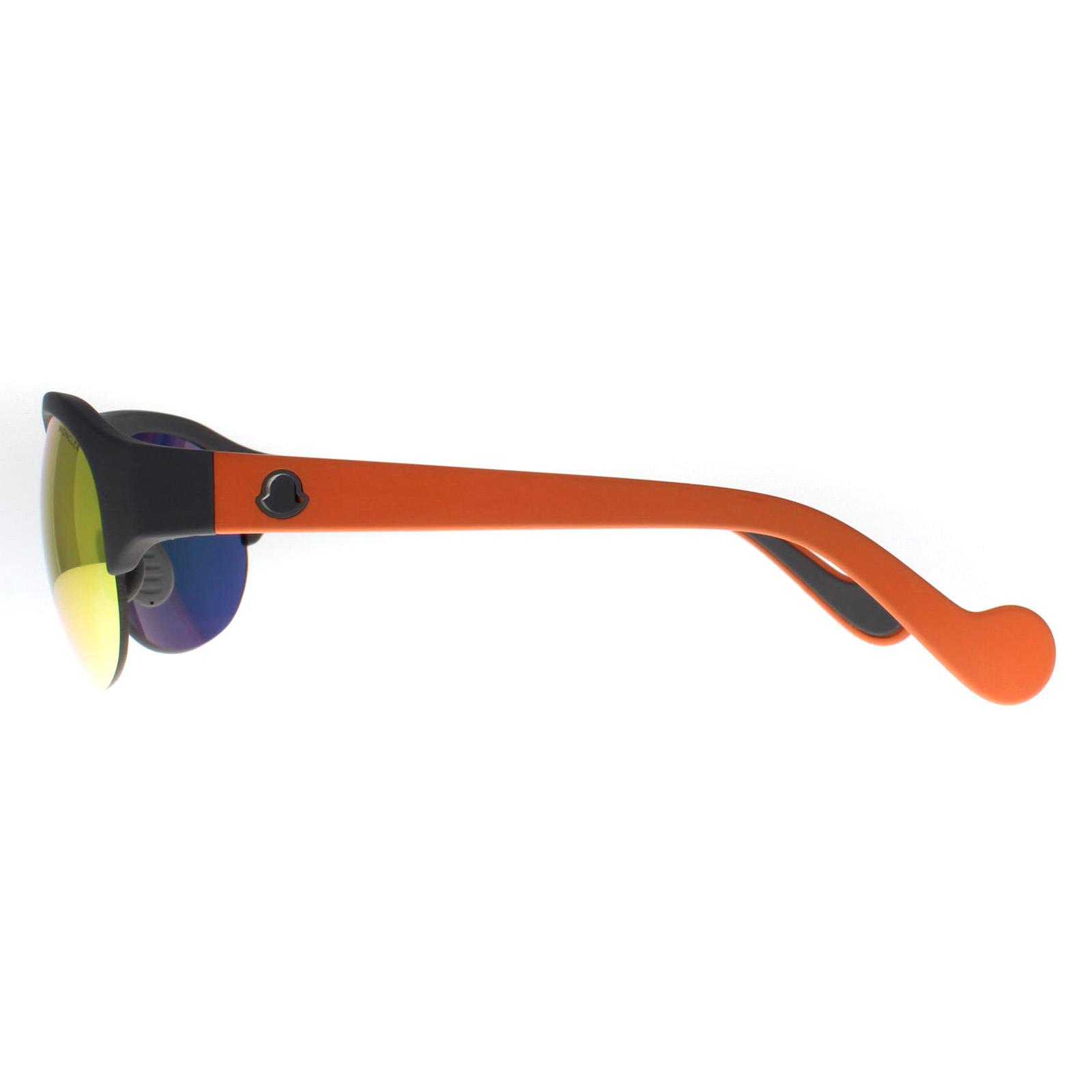 Moncler Sunglasses ML0050 20C Black Orange Mirror | eBay UK