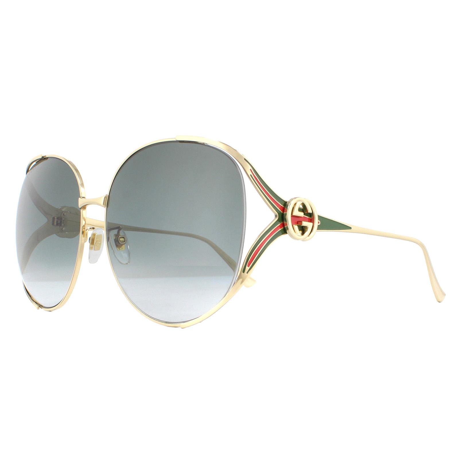 Gucci Sunglasses GG0225S 001 Gold Gray Gradient | eBay