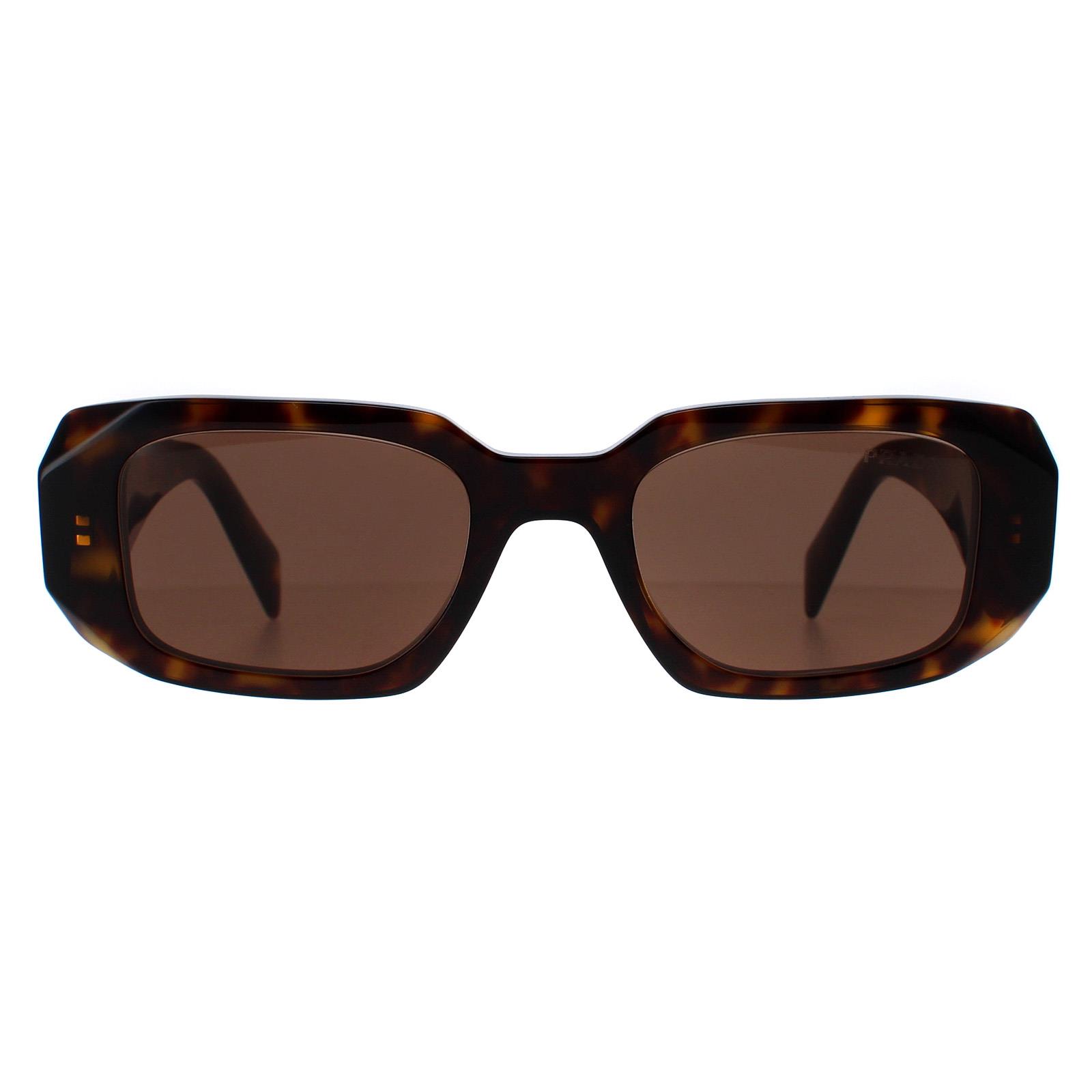 Prada Rectangle Acetate Sunglasses Dark Brown Tortoise PR17WS Prada PR 17WS Rectangular Sunglasses For Women main image 2