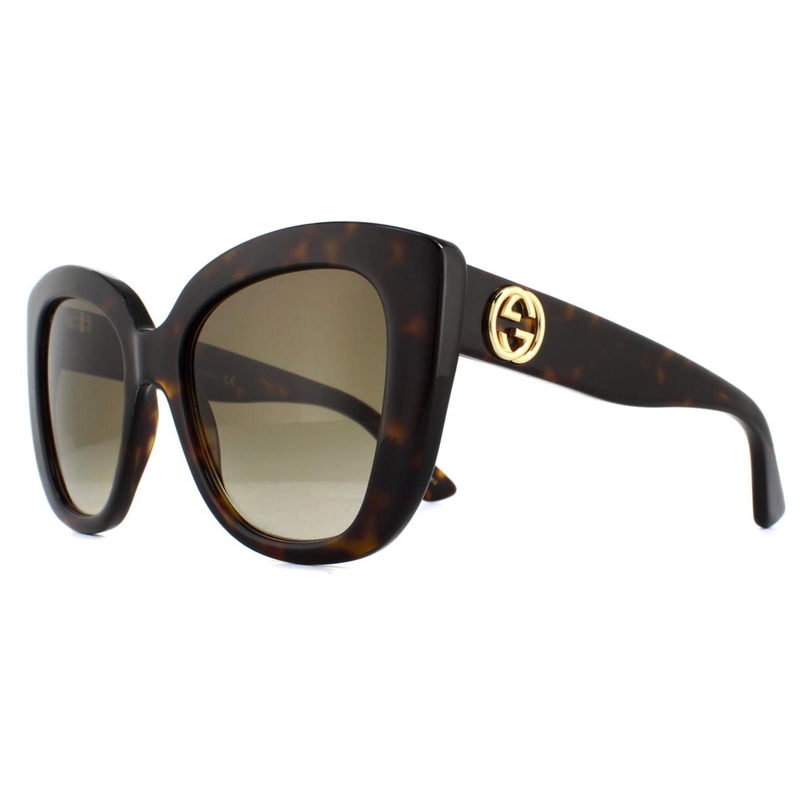 NEW GUCCI GG0327S 002 Sunglasses Havana Frame Brown Gradient Lens 52mm New Gucci GG0327S - 002 Sunglasses Tortoise w/Brown Lens 52mm at  main image 4