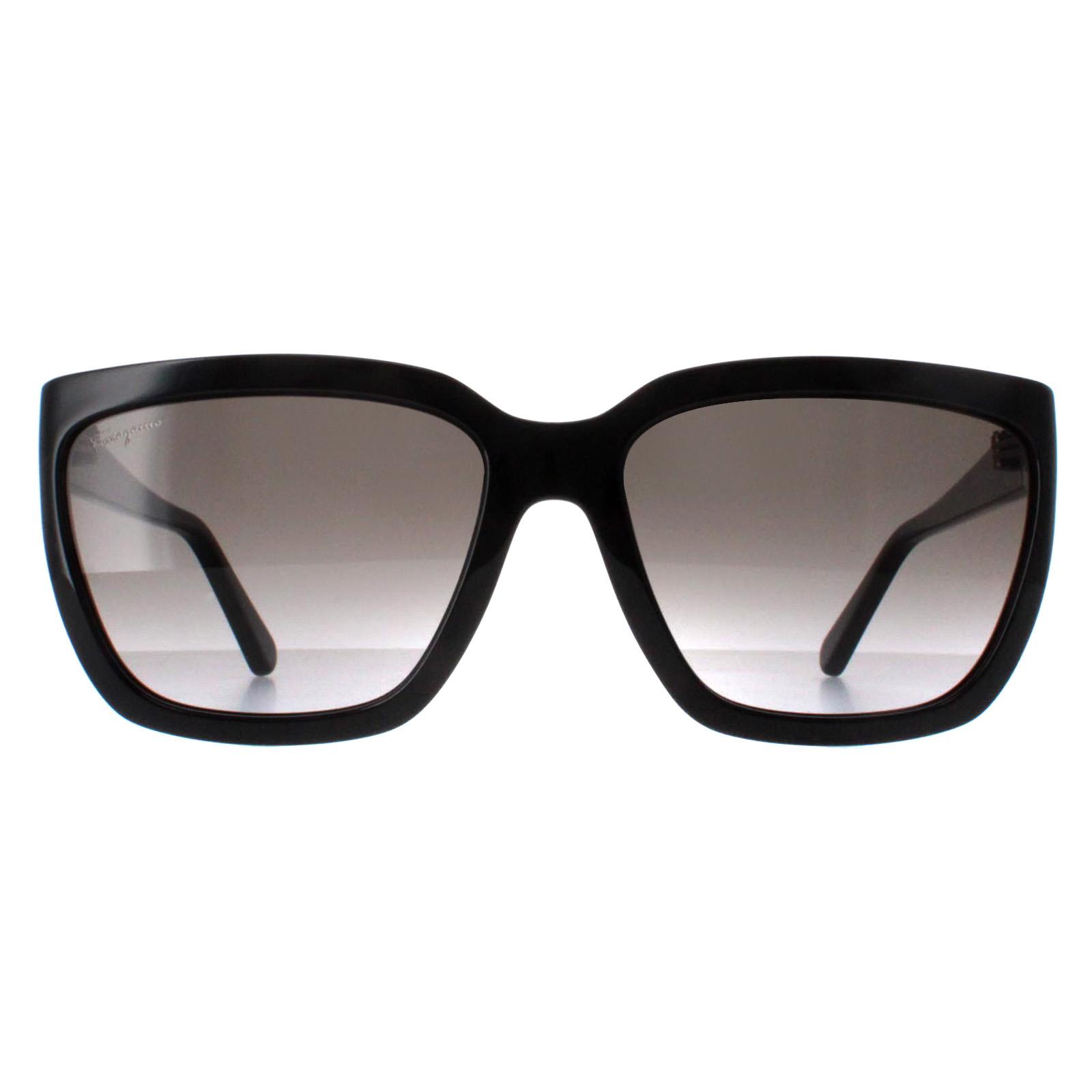 Salvatore Ferragamo Sunglasses SF1018S 001 Black Gray Gradient | eBay