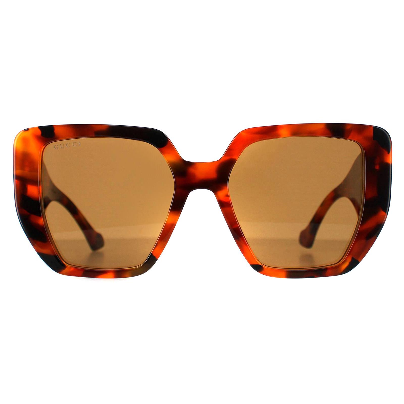 NEW GUCCI GG0956S 007 HAVANA WOMEN SUNGLASSES GUCCI Gucci GG0956S 007 Sunglasses Orange Havana - eye-oo.com main image 4