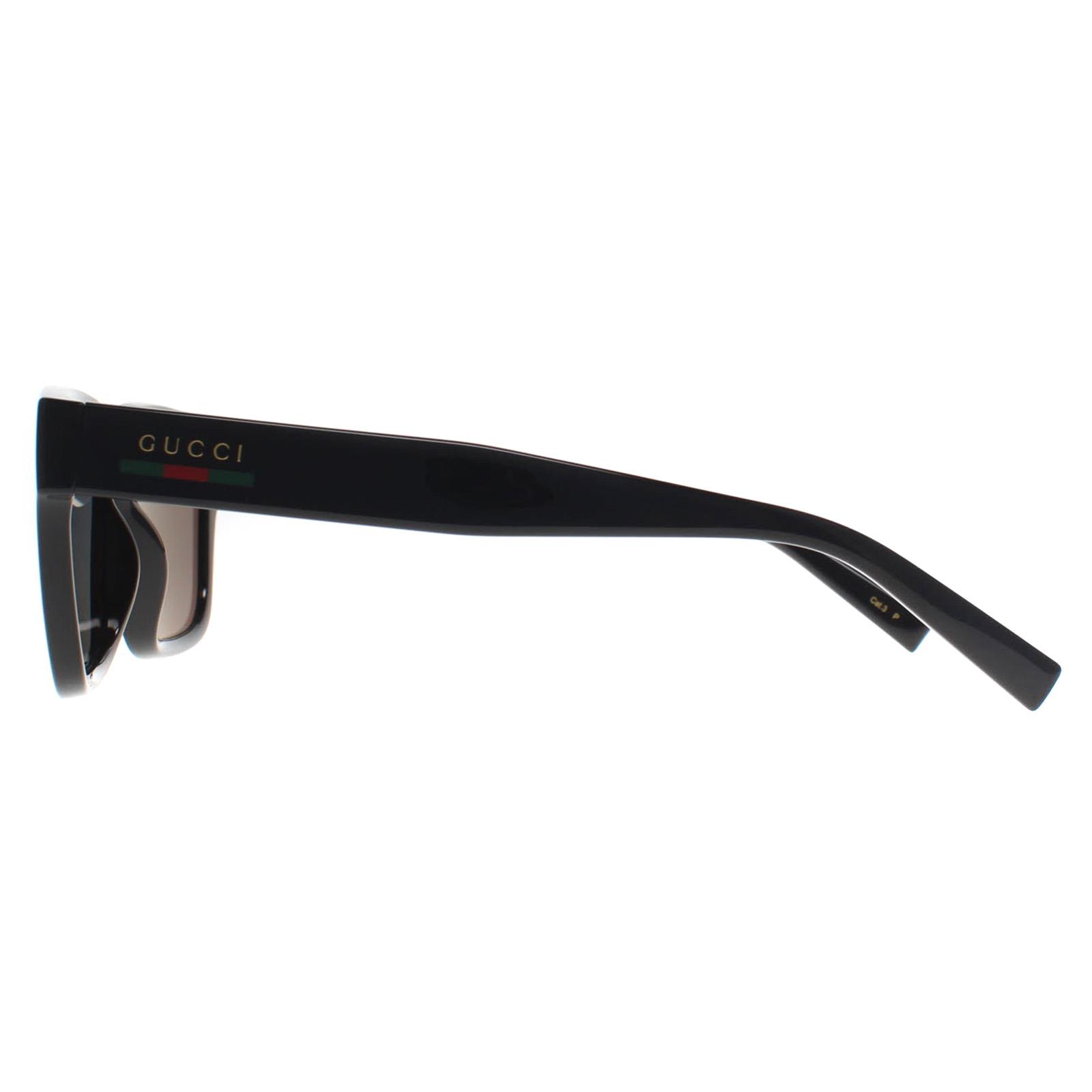 Gucci Women Sunglasses Black Grey Square GG1857S 005 NEW AUTHENTIC Gucci GG1857S 005 Black Grey Rectangular Sunglasses - eye-oo.com main image 2