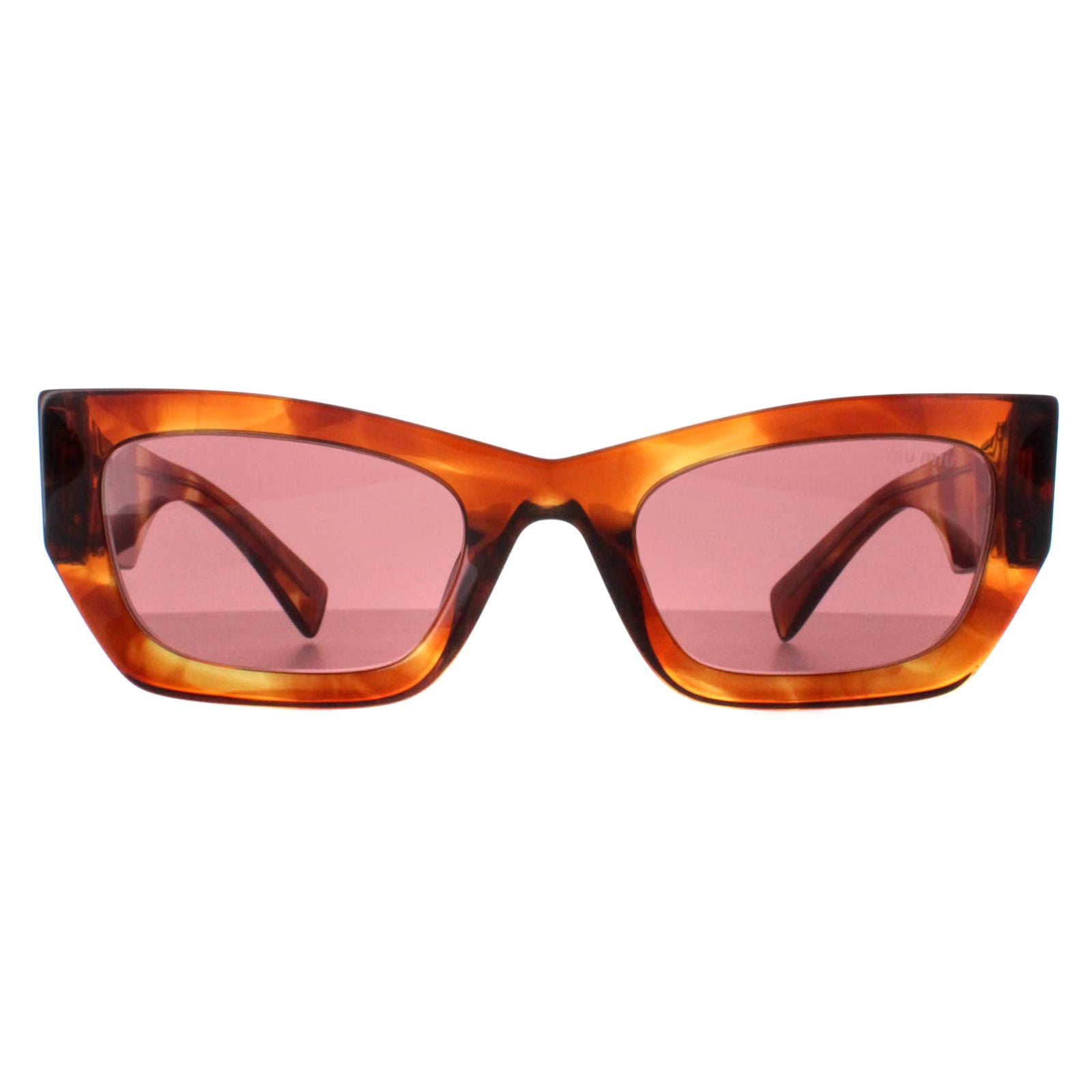【Miu Miu】0MU 09WS キャットアイサングラス Striped Tobacco Miu Miu Sunglasses MU09WS 11Q08S Striped Tobacco Dark Violet