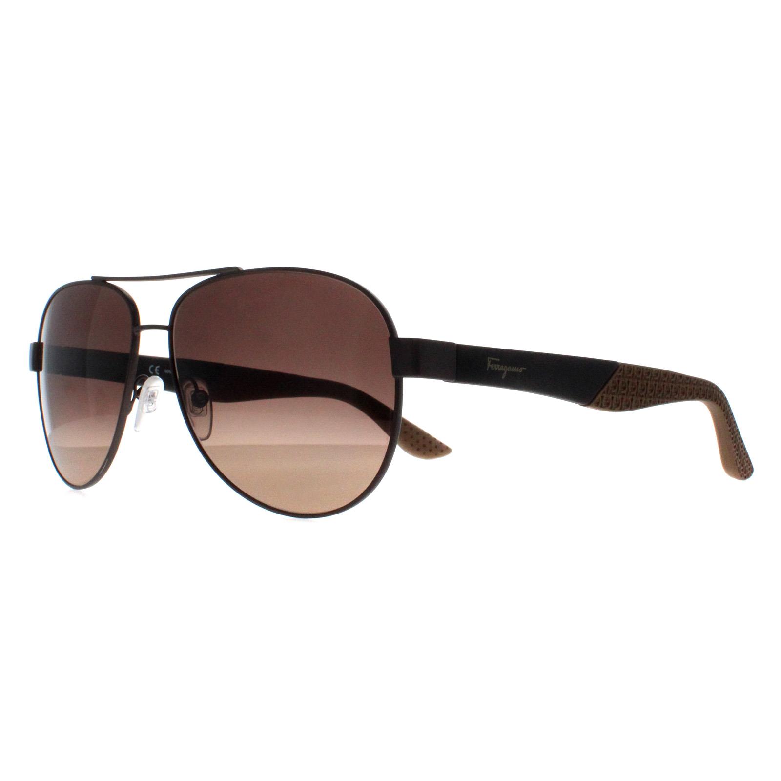 New Salvatore Ferragamo SF275S 071 Dark Rutherium Aviator Sunglasses w/Grey Lens Amazon.com: Salvatore Ferragamo Aviator Sunglasses SF157S  main image 2