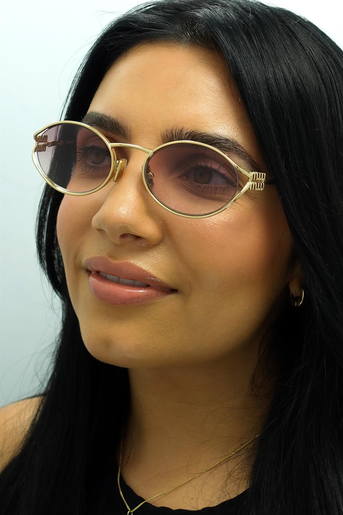 Miu Miu Sunglasses MU52YS 5AK06S Gold Brown Gradient Violet  display picture 3