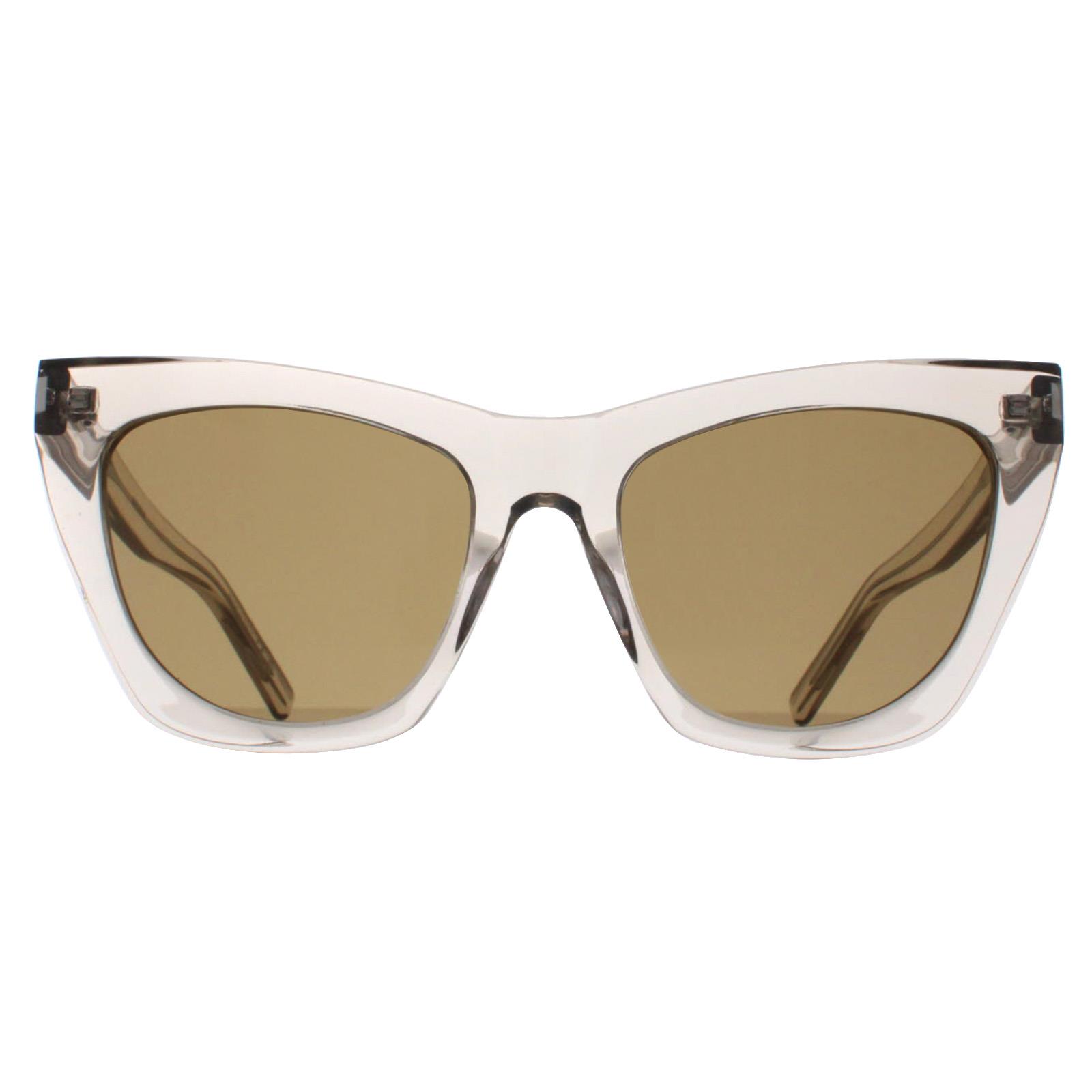 ?️ New Saint Laurent SL214 KATE 032 Sunglasses - Beige Frame, Brown Lenses Saint Laurent Sunglasses SL214 Kate 032 Transparent Beige  main image 3