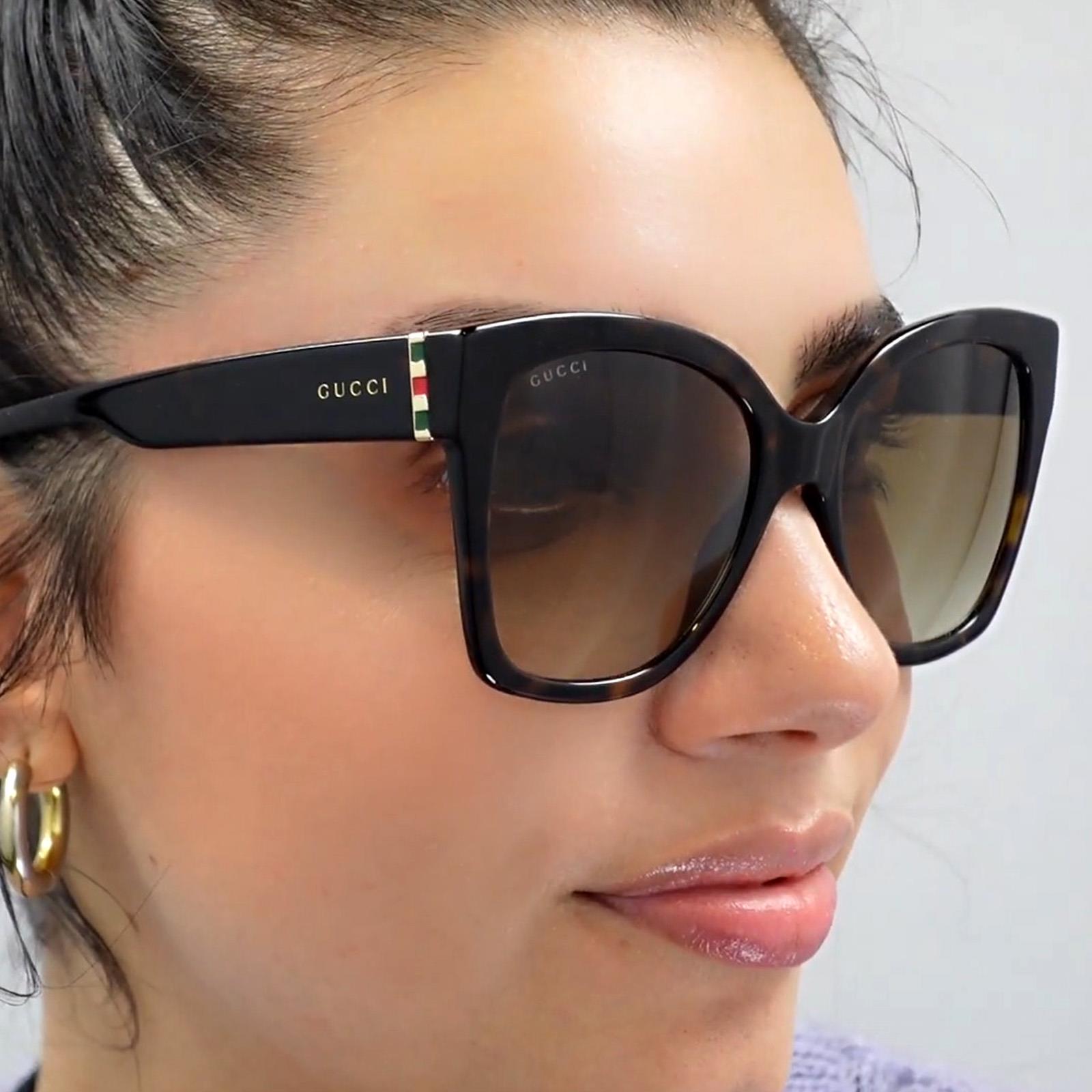 Gucci Women\'s Tortoise Havana Brown GG0459S 002 Sunglasses GUCCI GG0459S-002 Cat Eye Polarized Sunglasses Brown Havana  main image 3