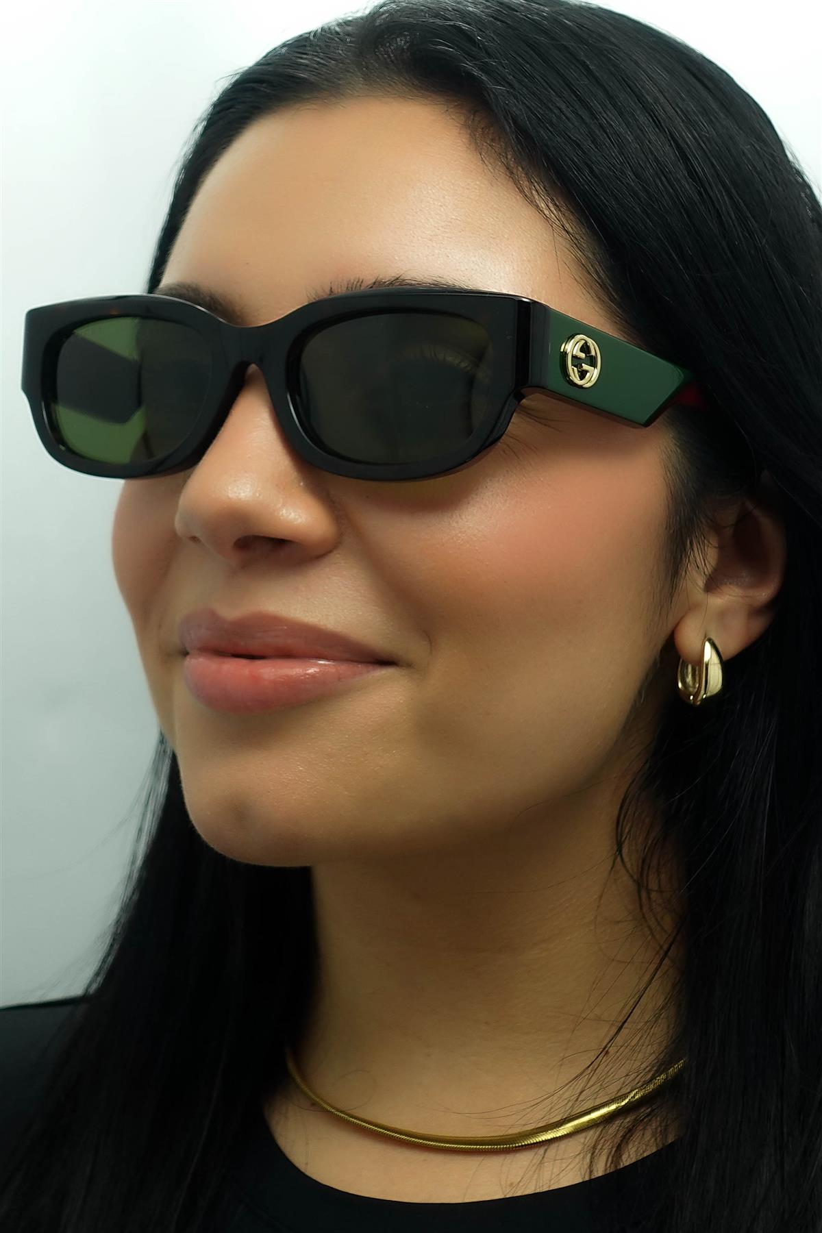 NEW GUCCI SUNGLASSES GG1667SK 003 BLACK/HAVANA SQUARE UNISEX GUCCI EYEWEAR Gucci GG1667SK 003 Sunglasses - Pretavoir main image 2