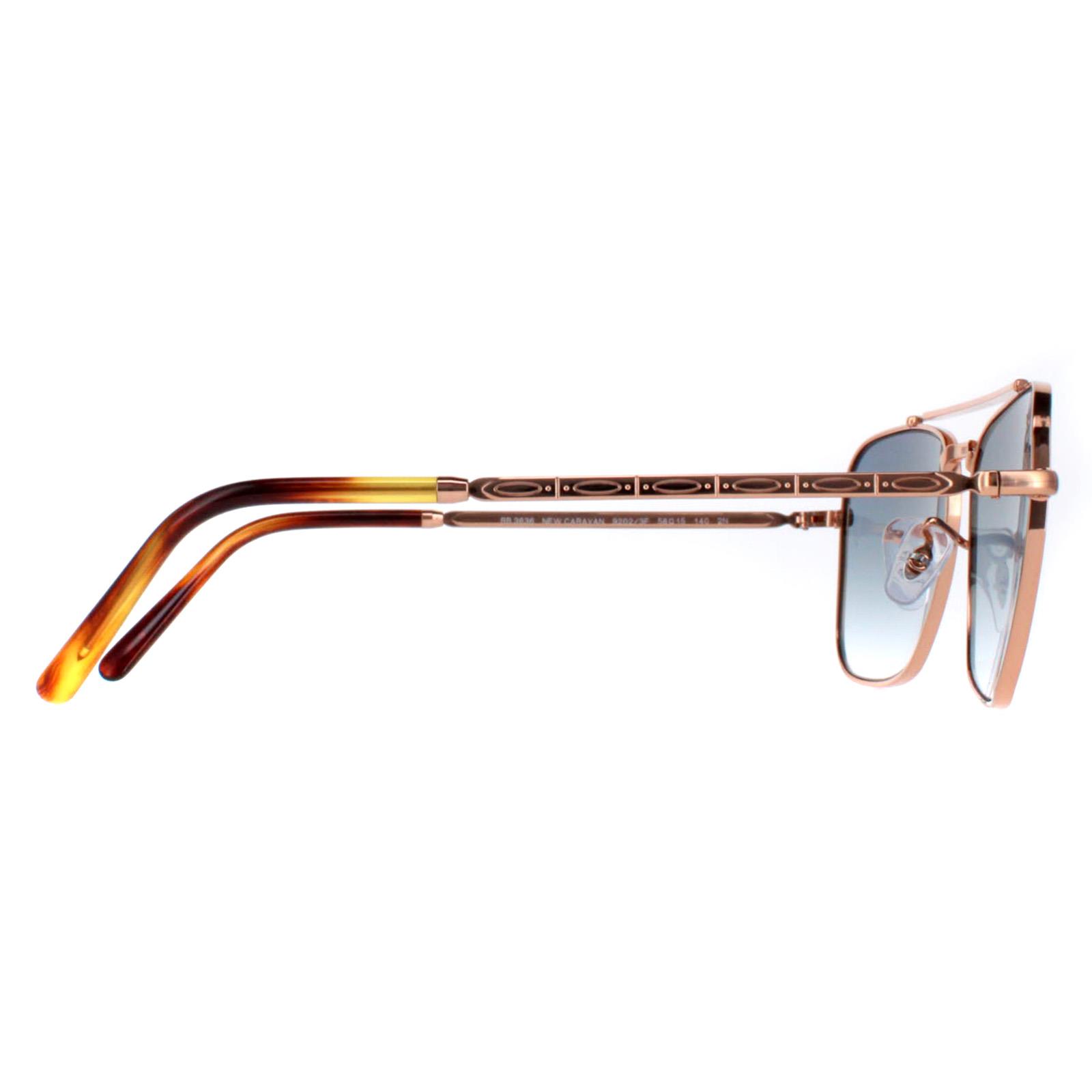 Ray-Ban Sunglasses RB3636 New Caravan 92023F Rose Gold Blue