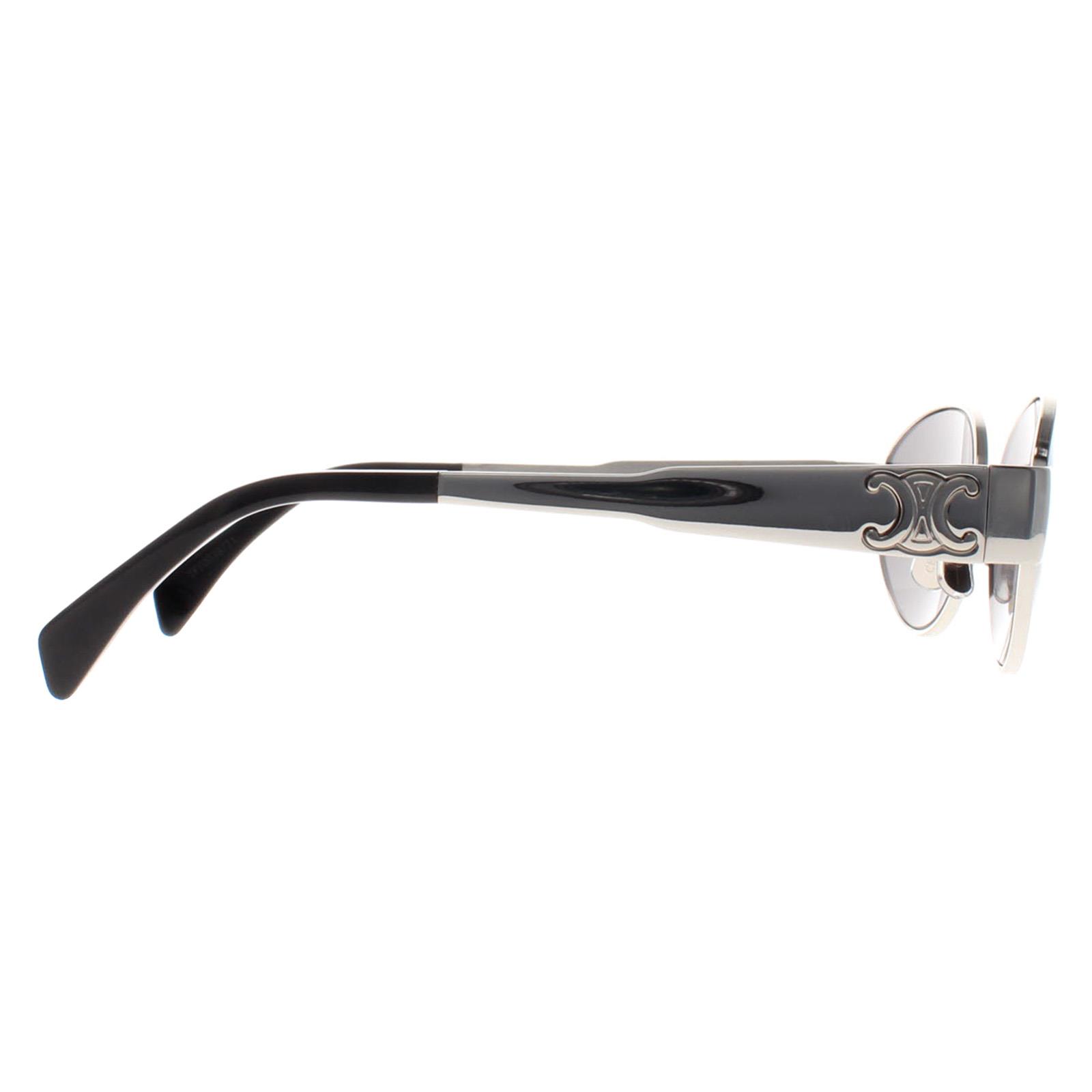 Celine CL40235U 01A 54 Shiny Black Metal Grey Sunglasses 40235U Cl40235u Shiny Silver / Grey main image 2