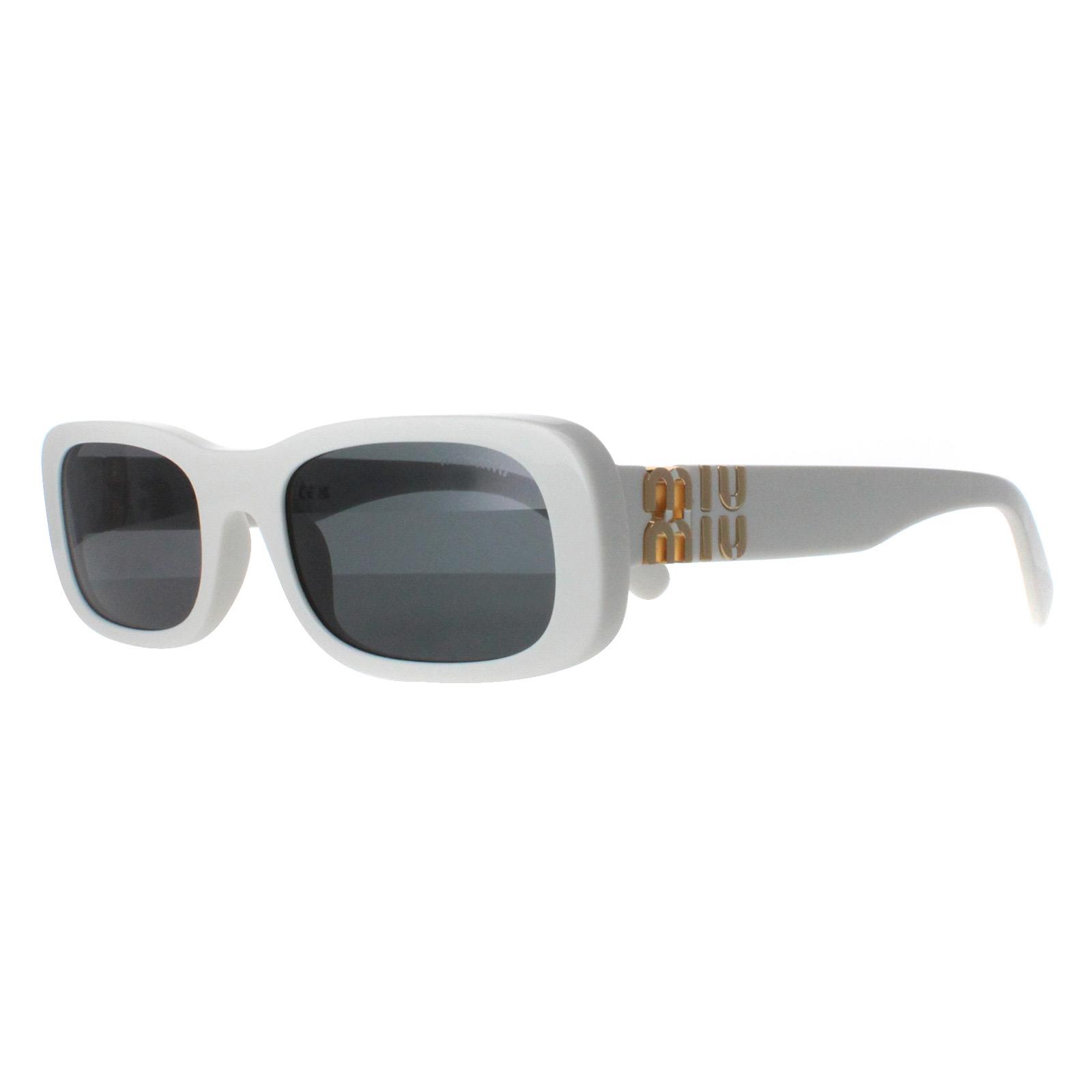 Miu Miu Sunglasses MU08ZS 1425S0 White Ivory Dark Gray | eBay