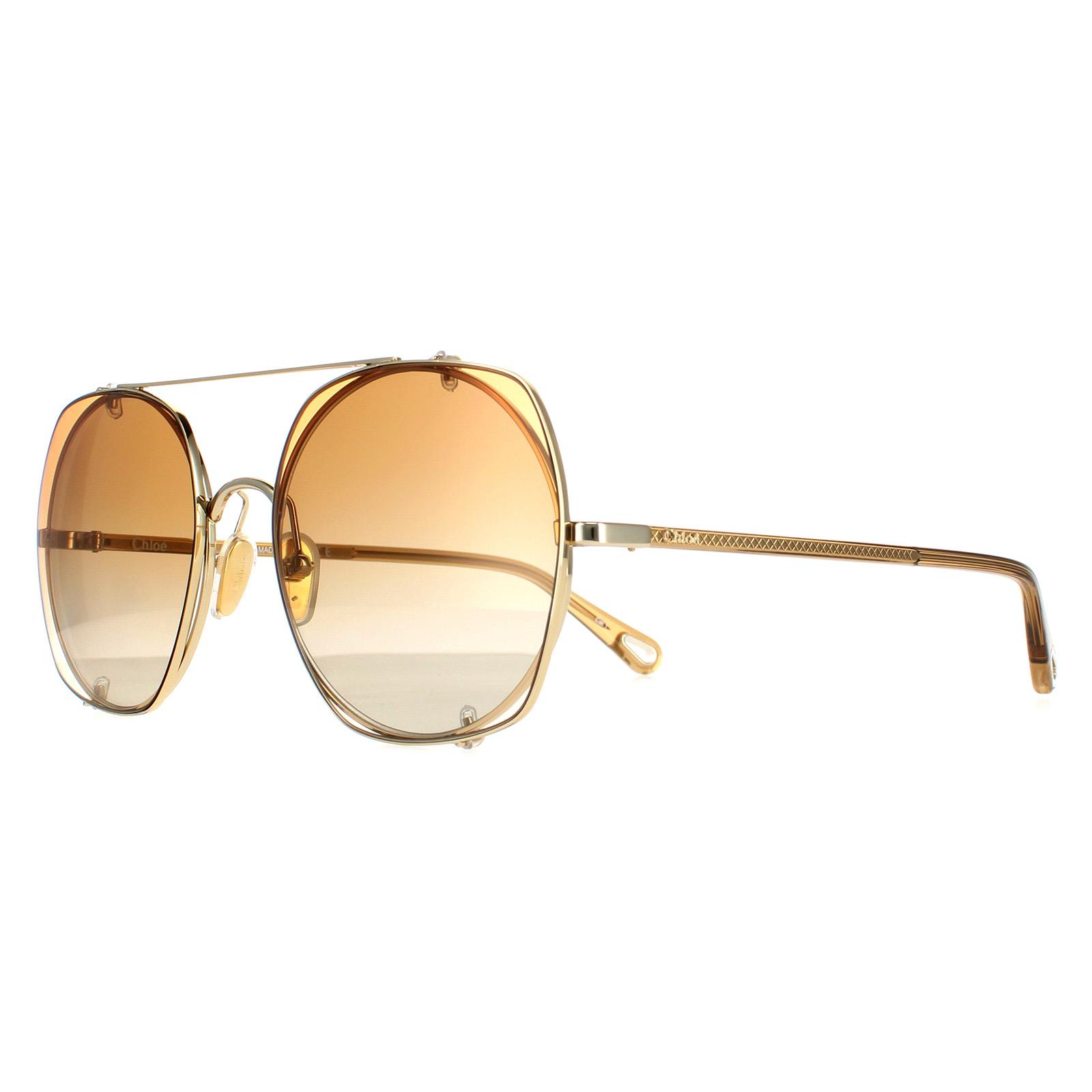 Chloe Sunglasses CH0042S 003 Gold Orange Gradient | eBay