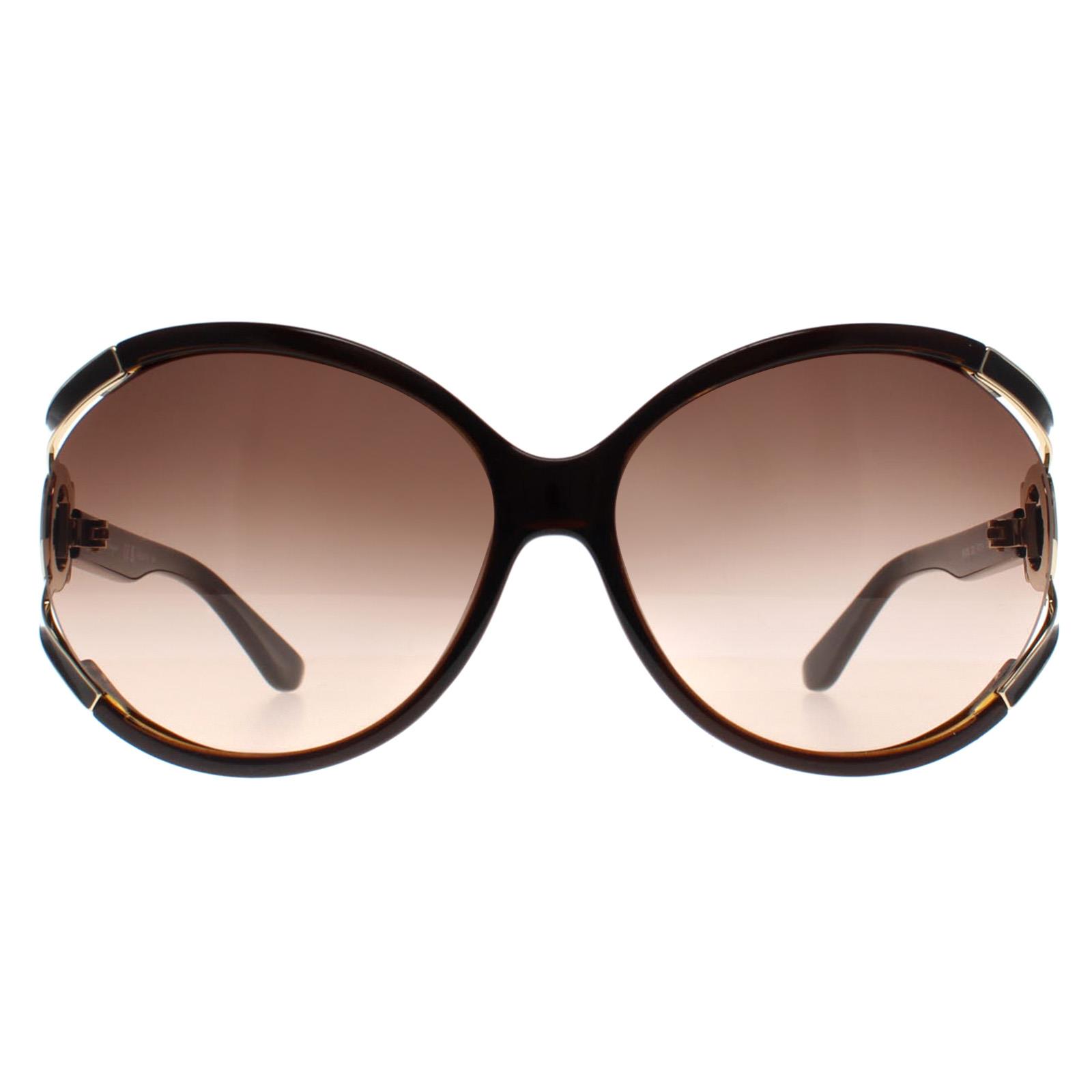 Salvatore Ferragamo Sunglasses SF600S 220 Dark Brown Brown  display picture 3