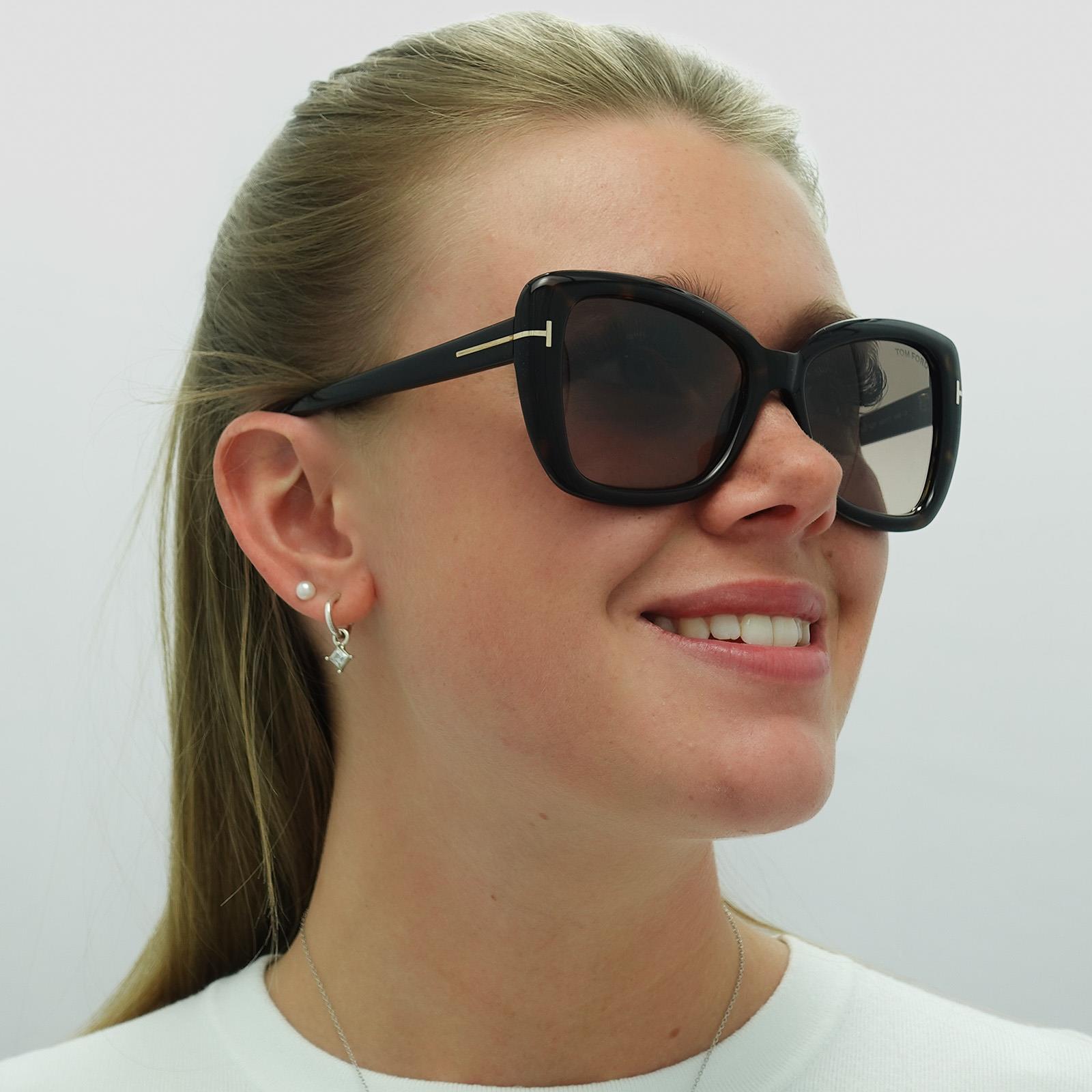 New arrival! Authentic TOM FORD
MAEVE FT1008 oversized Havana Cat Eye Sunglasses Tom Ford FT1008 52F Maeve Sunglasses Dark Havana Butterfly main image 2