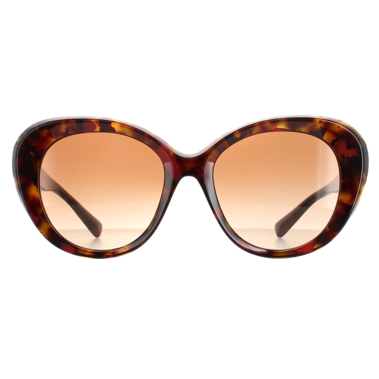 Valentino VA 4113 Havana Sunglasses Valentino Sunglasses VA4113 518913 Red Havana Brown Gradient  main image 3