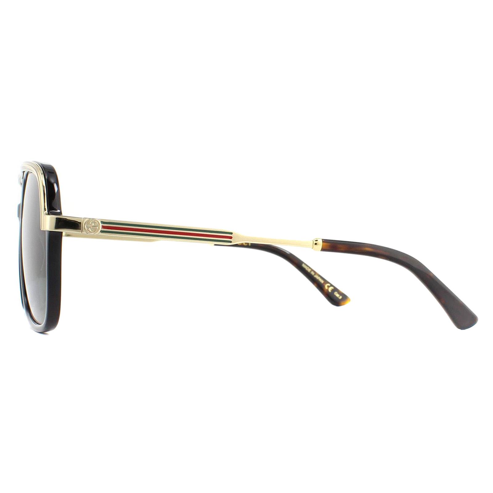 Gucci Sunglasses GG0200S 001 Black and Gold Green | eBay display picture 2