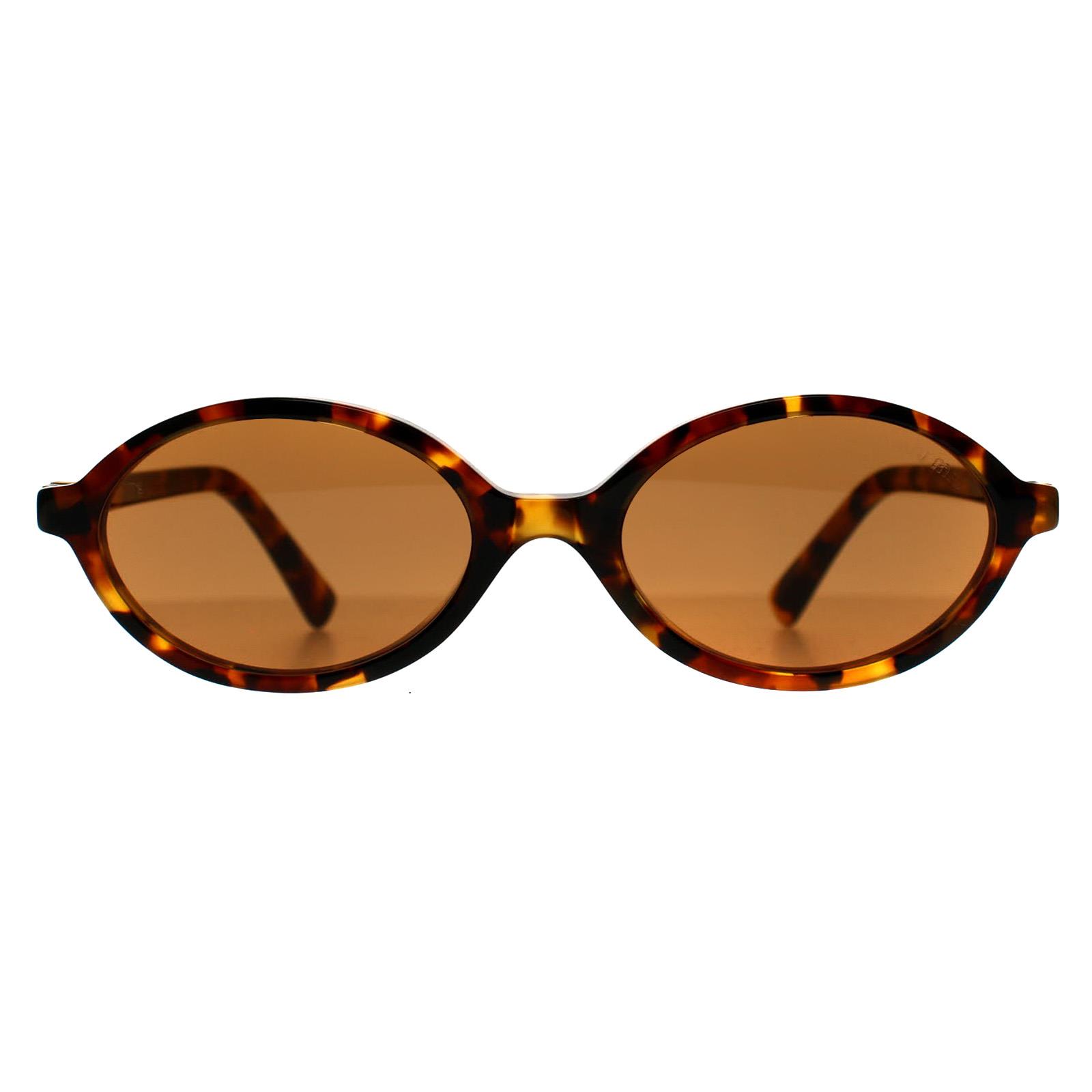 Miu Miu Tortoiseshell Brown Oversized Round Sunglasses Miu Miu Eyewear: Brown Miu Regard Sunglasses | SSENSE main image 4