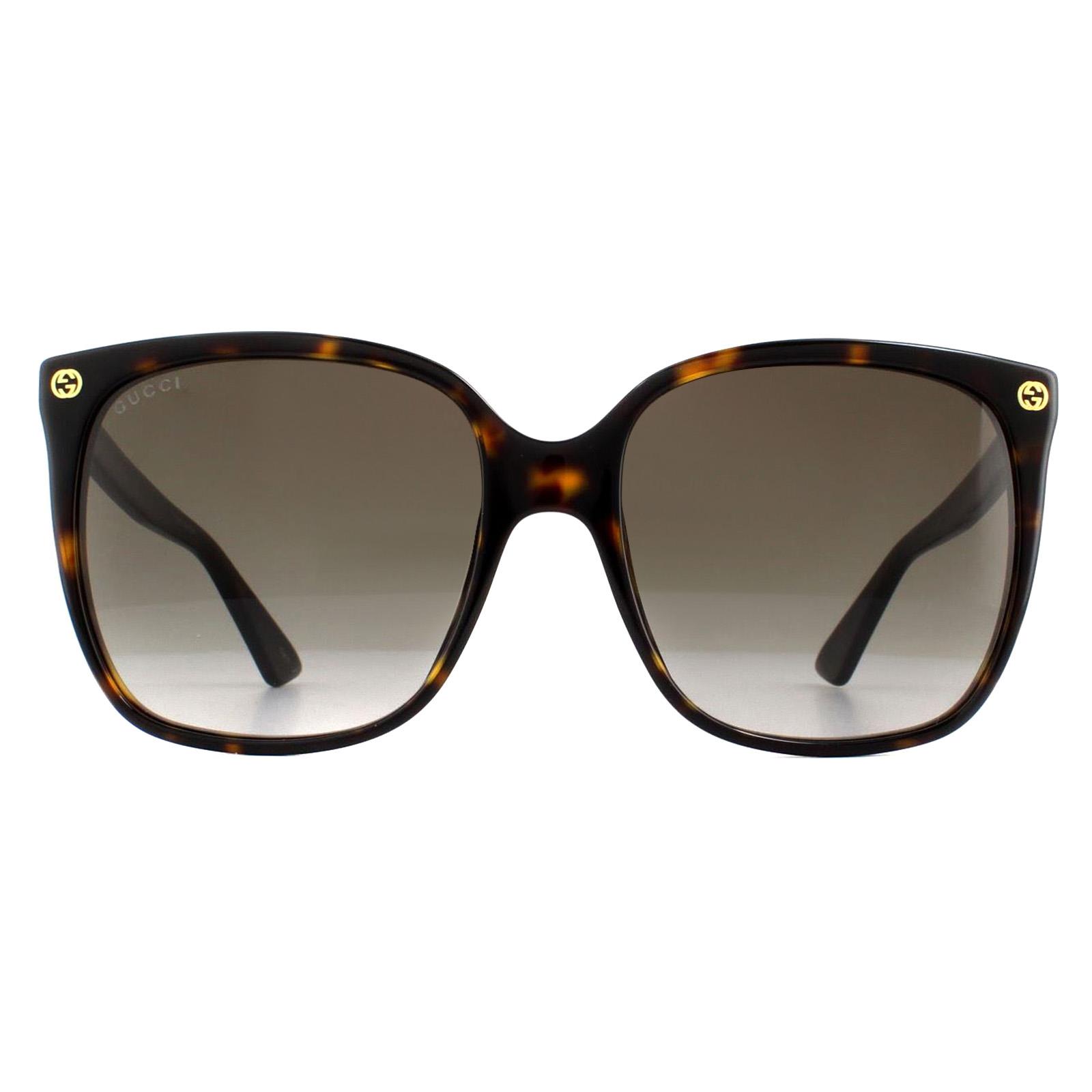 NEW Gucci GG0022S Brown Havana Square Classic Sunglasses Gucci Square Sunglasses GG0022S 003 Havana 57mm 0022  main image 2