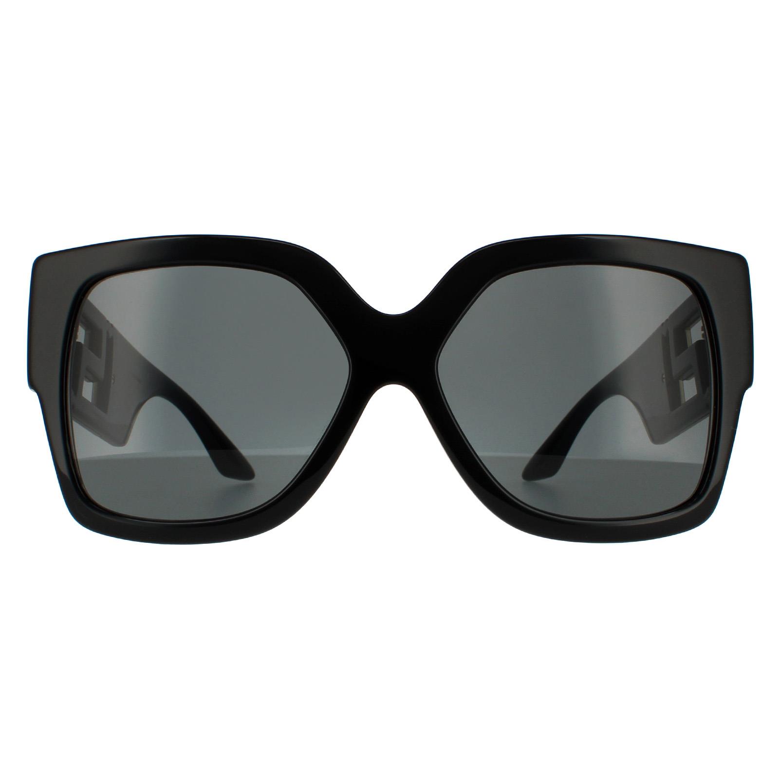 Versace Black Oversized Square Women\'s Sunglasses with Dark Lenses Versace Woman Sunglasses Black Frame, Dark Grey Lenses, 55MM  main image 3