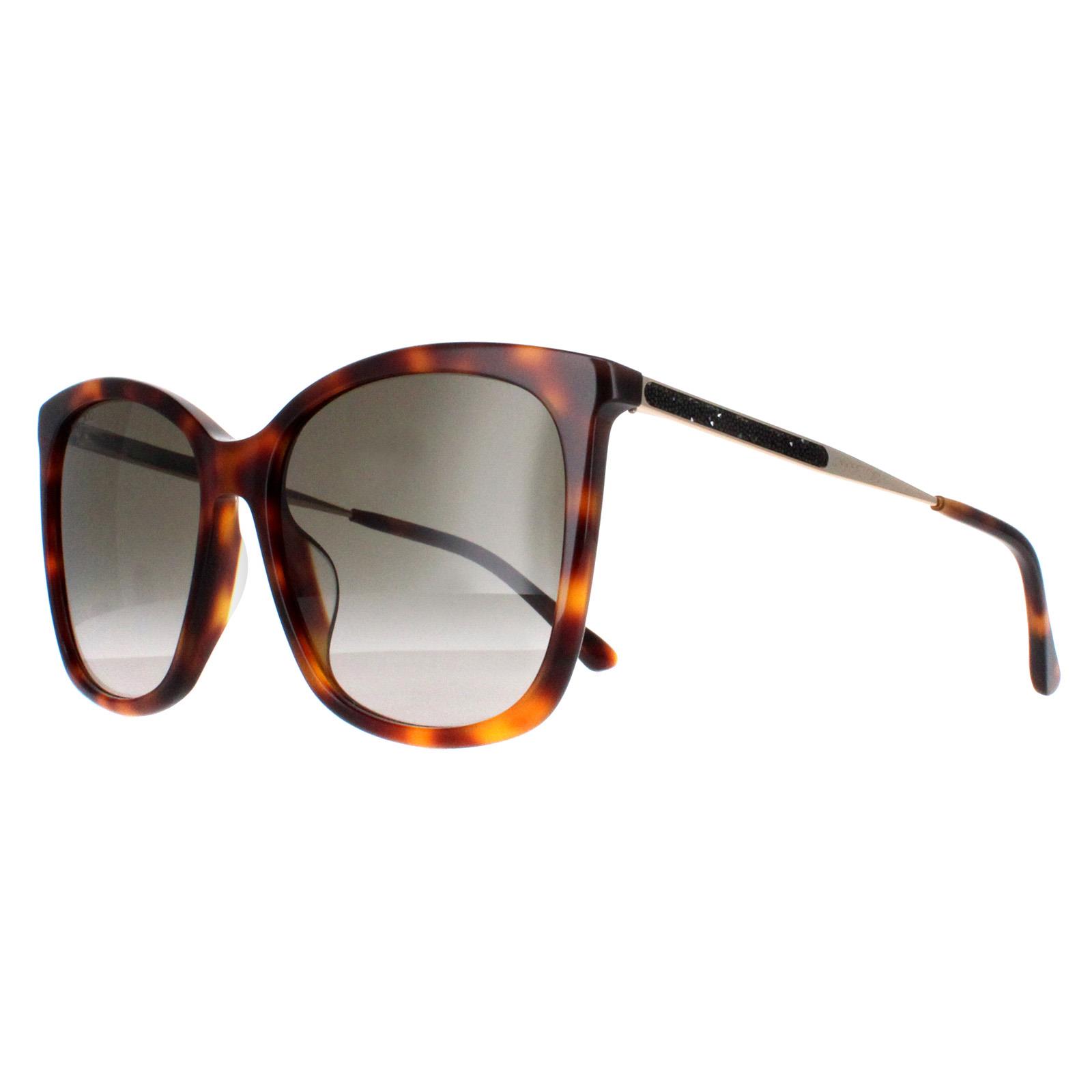 Jimmy Choo NEREA/G/S 005L HA Sunglasses Havana/Gold Square Frame, Brown Lenses Jimmy Choo Sunglasses NEREA/G/S 05L HA Havana Brown Gradient  main image 2