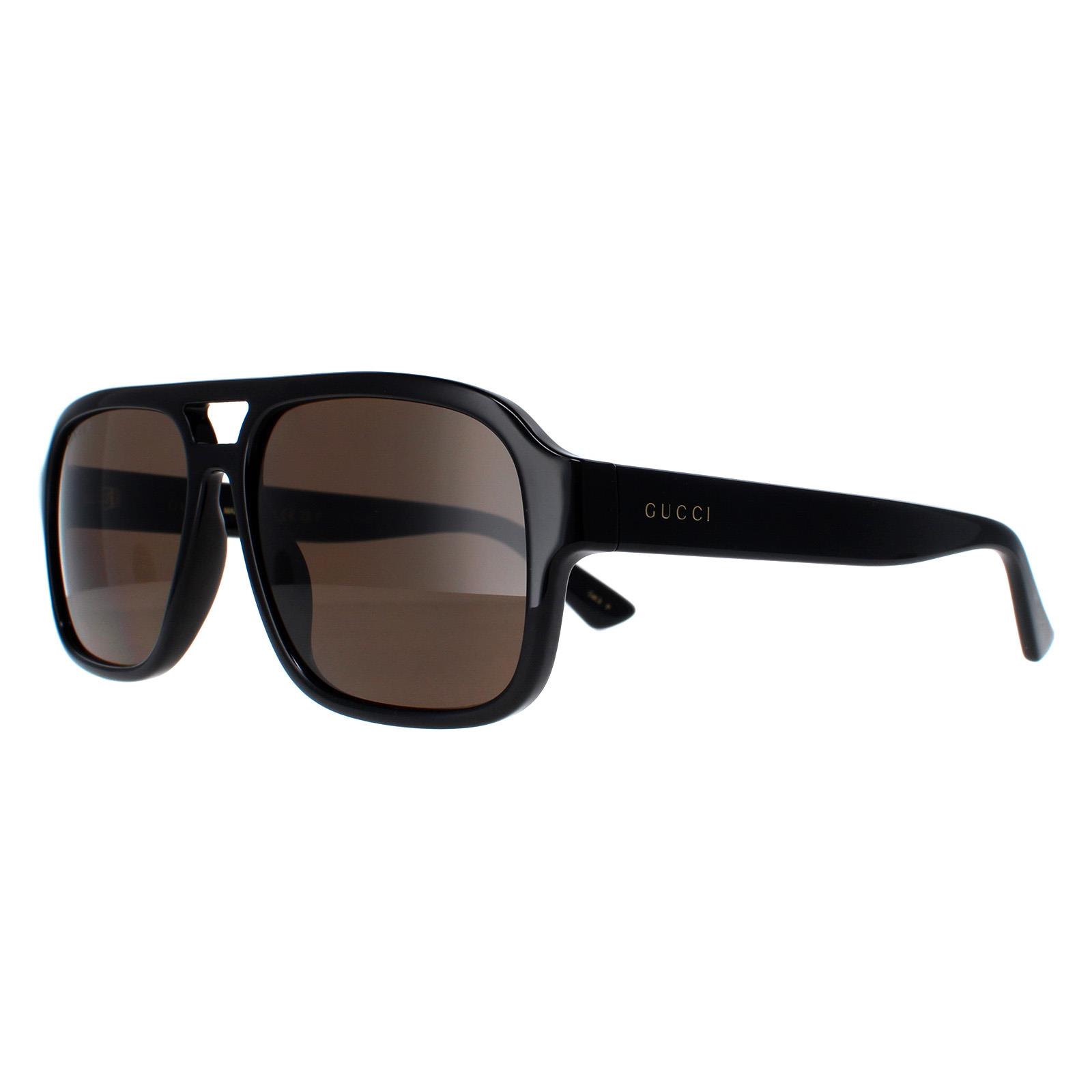 Gucci Sunglasses GG1342S 002 Black Brown Polarized | eBay