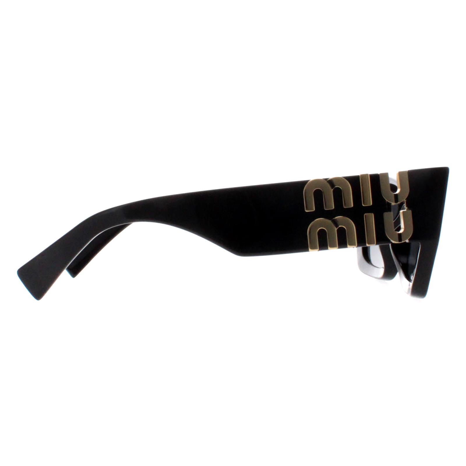 Miu Miu Sunglasses MU09WS 1AB5S0 Black Dark Gray | eBay