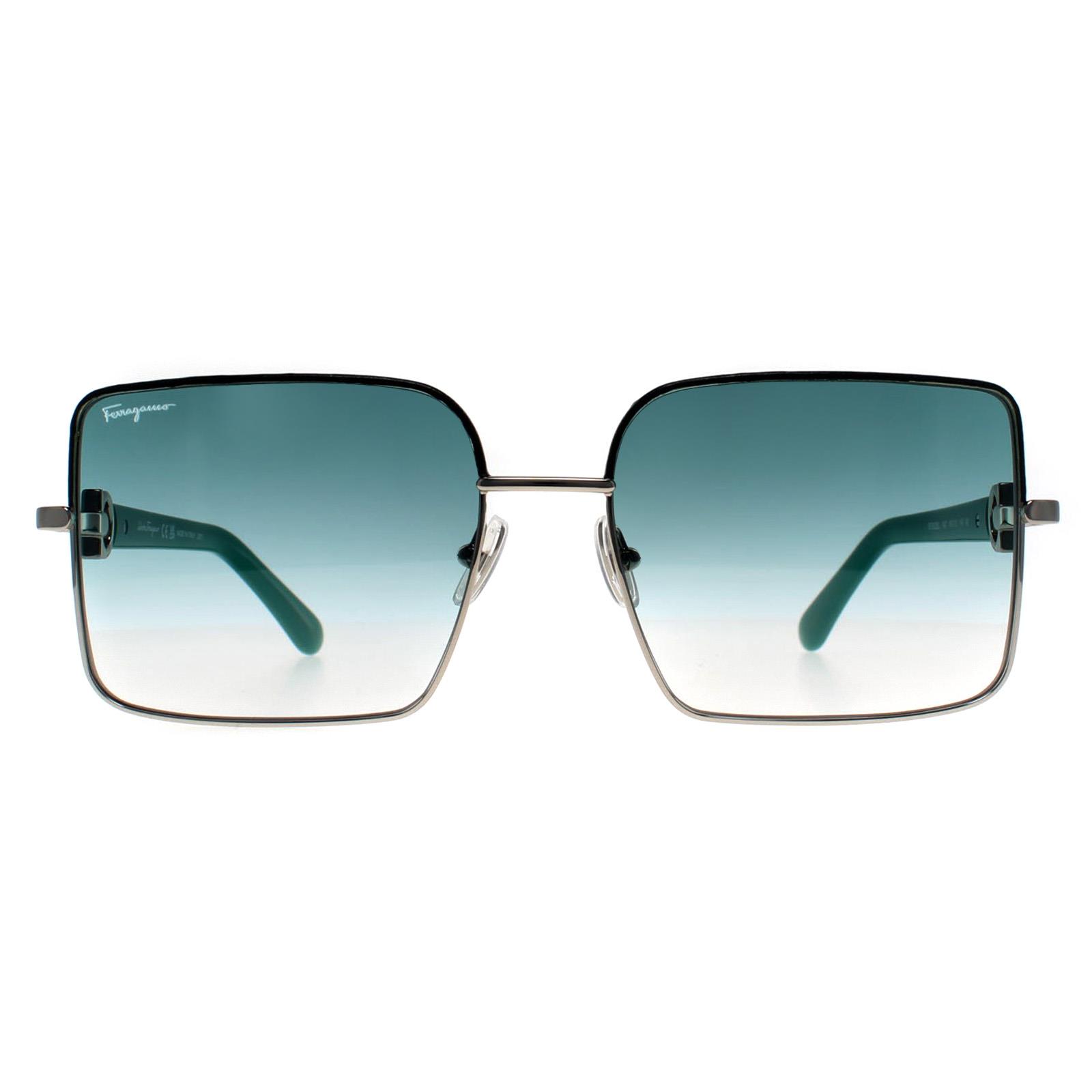 Salvatore Ferragamo Sunglasses SF302SL 047 Silver Petrol  display picture 3