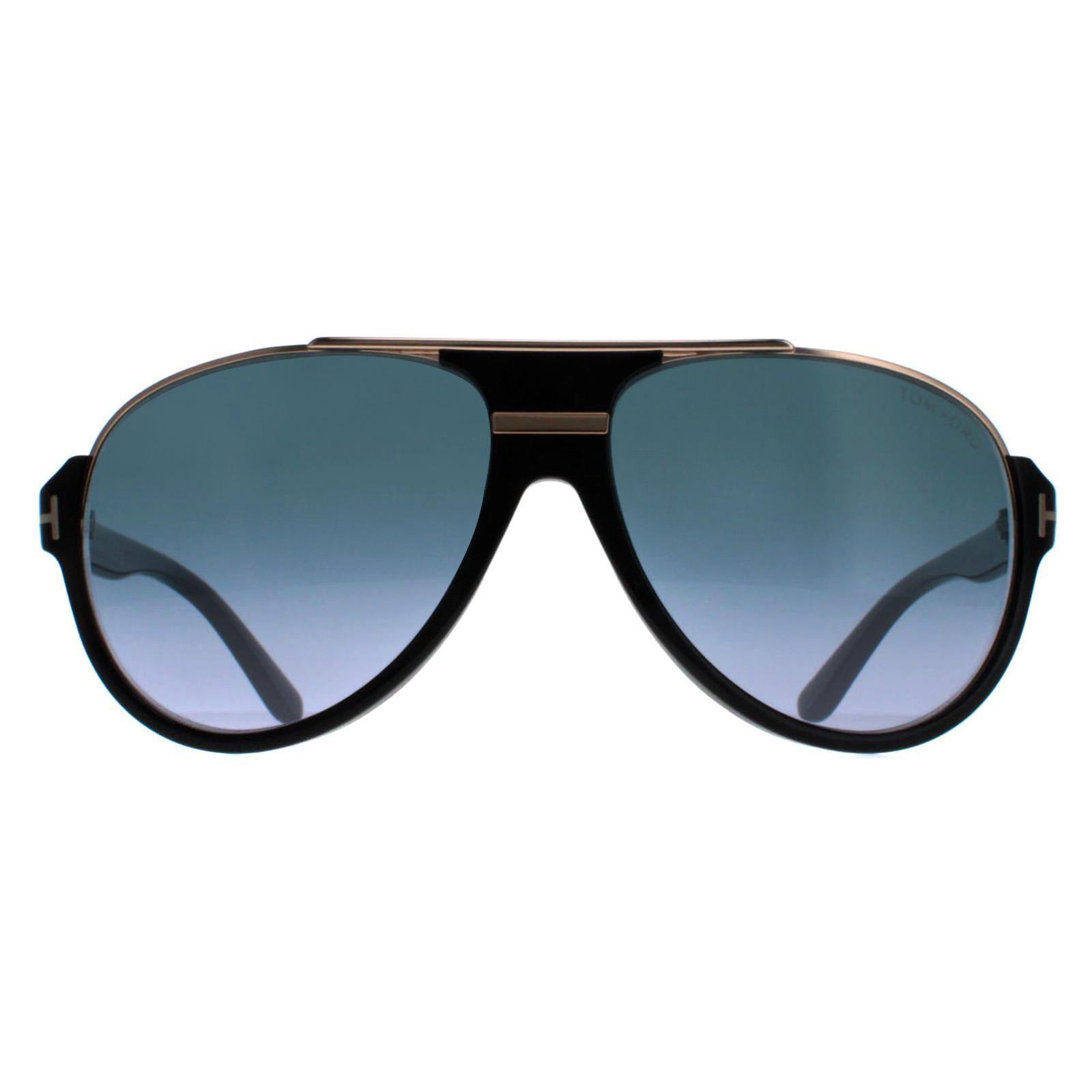 Tom Ford Women Sunglasses Shiny Black Green Polarized Pilot PRESCOTT FT1027 01R Tom Ford Sunglasses Prescott FT1027 01R Shiny Black Green  main image 3