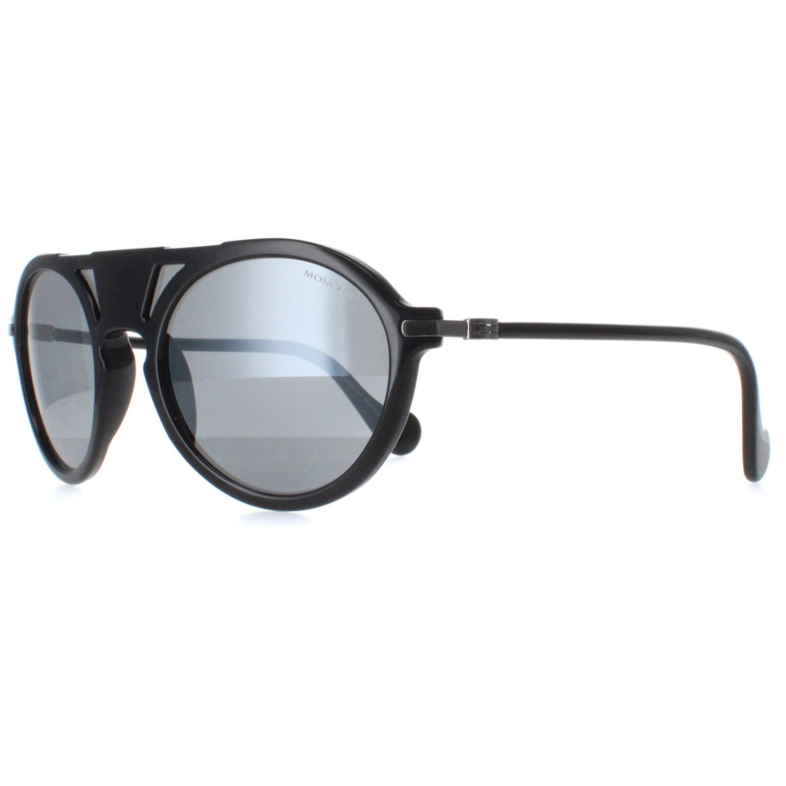Moncler Sunglasses ML0053 01B Black Gray Mirror | eBay
