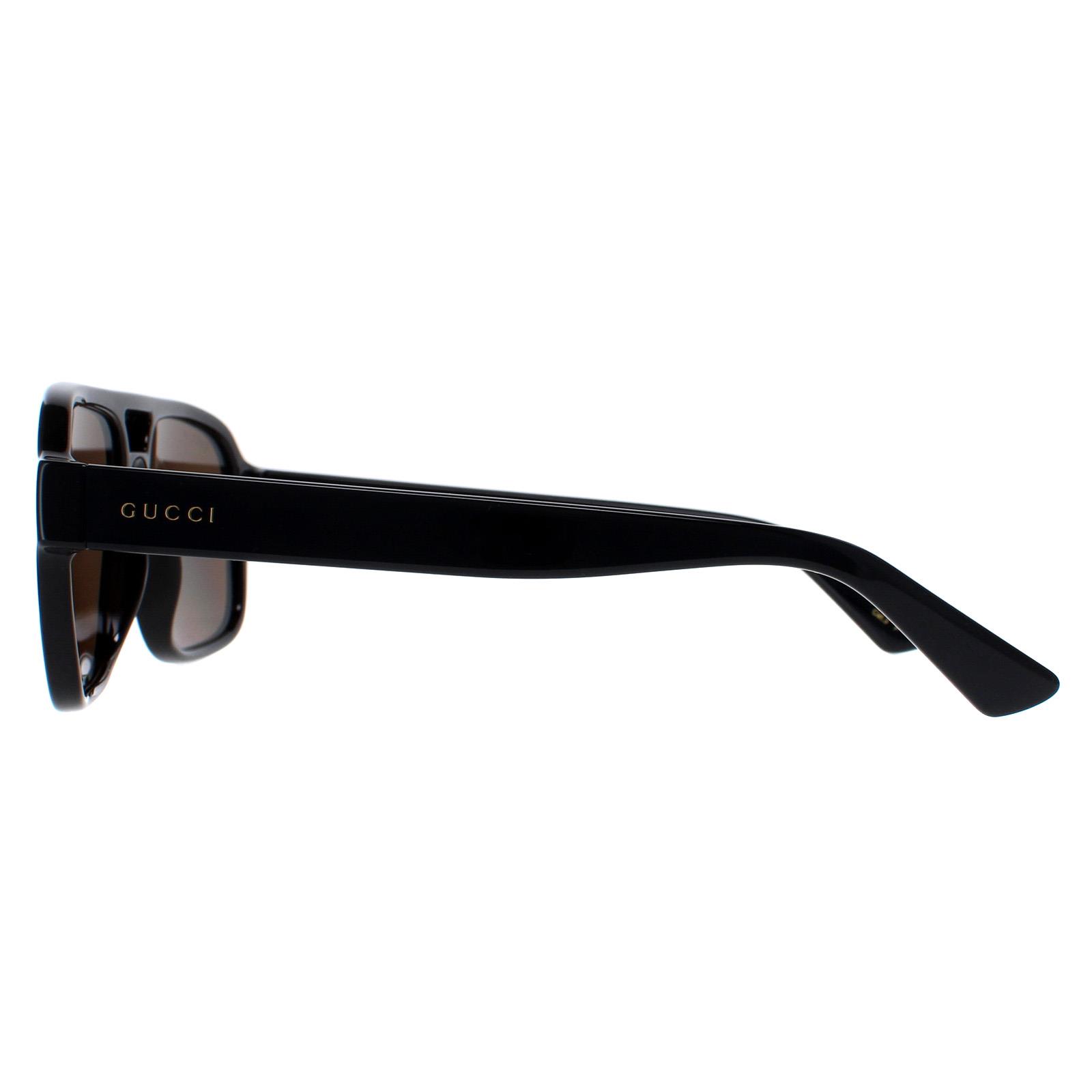 Gucci Sunglasses GG1342S 002 Black Brown Polarized | eBay