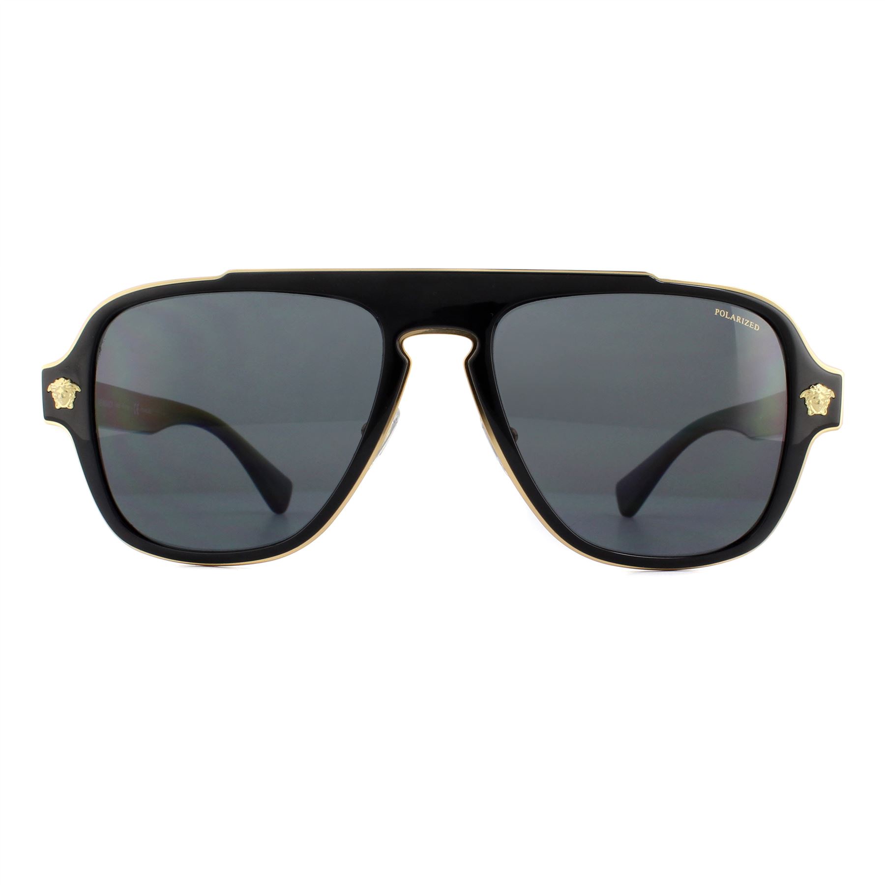 Versace Sunglasses VE2199 100281 Black Gray Polarized | eBay